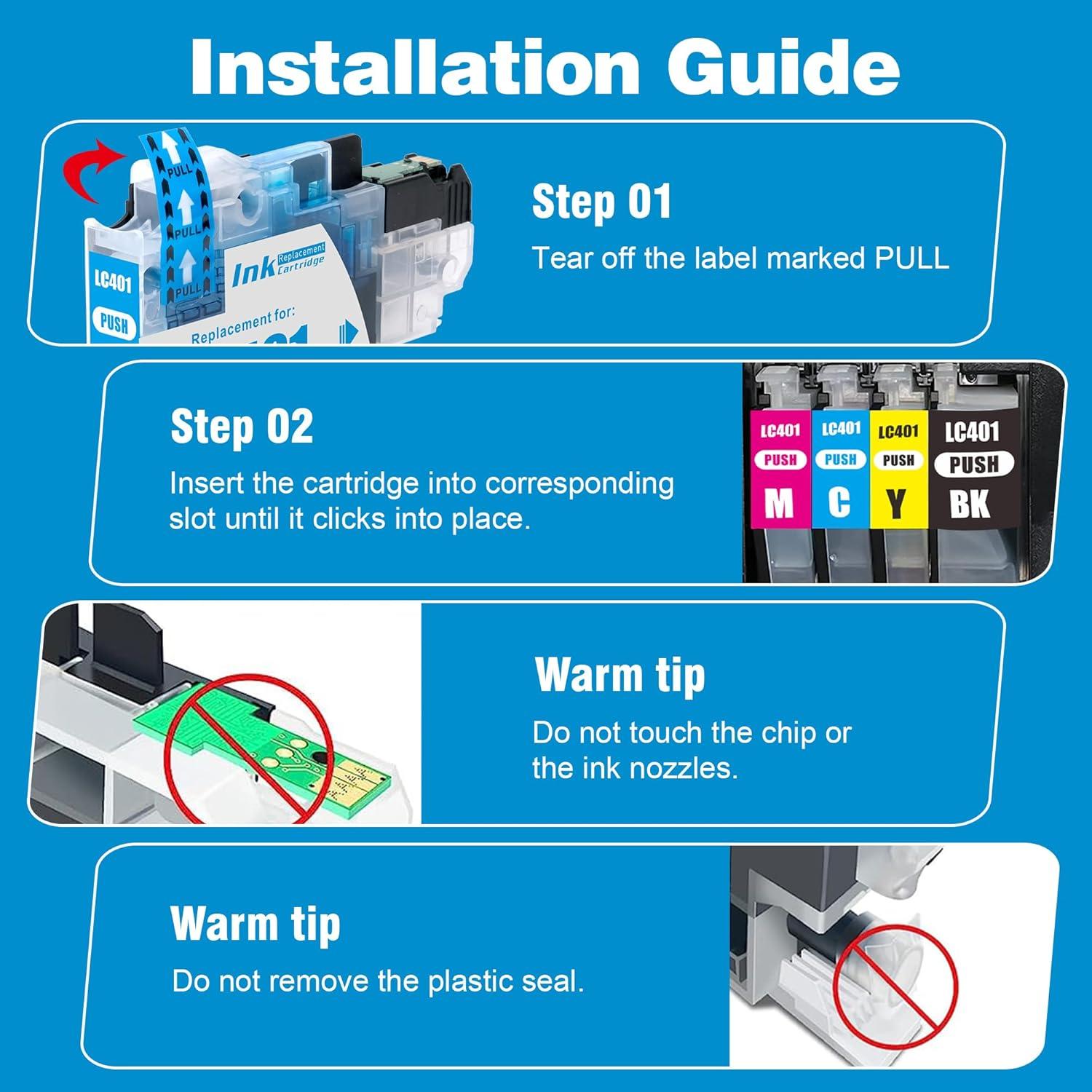 Cartuchos de Tinta F FINDERS&CO LC401 - 4 Colores (1BK, 1C, 1M, 1Y)