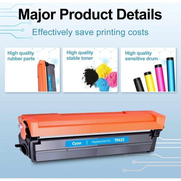 Cartuchos de Tóner Compatibles LEMERO UTRUST TN433 Paquete de 4