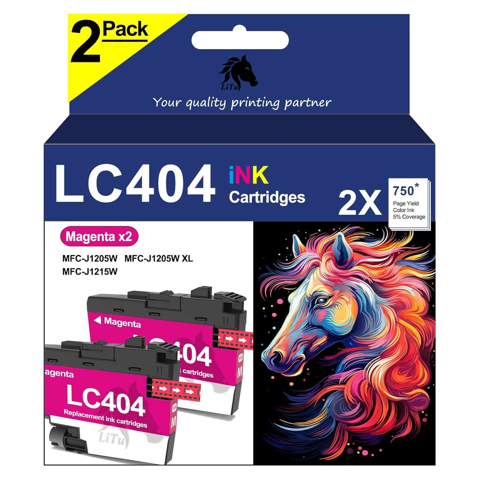 Cartuchos de tinta Magenta compatibles Brother LC404M - 2 unidades