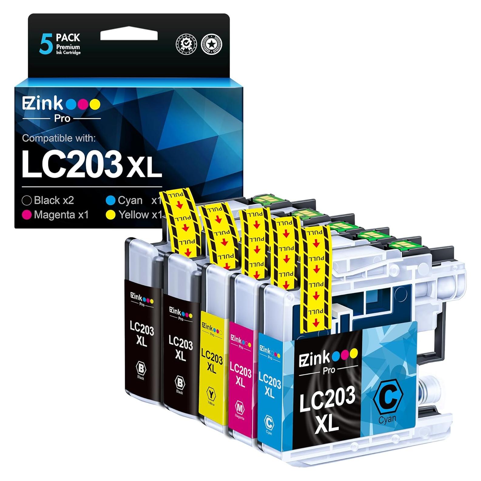 Cartuchos de tinta E-Z Ink Pro LC203 para Brother - 5 Piezas