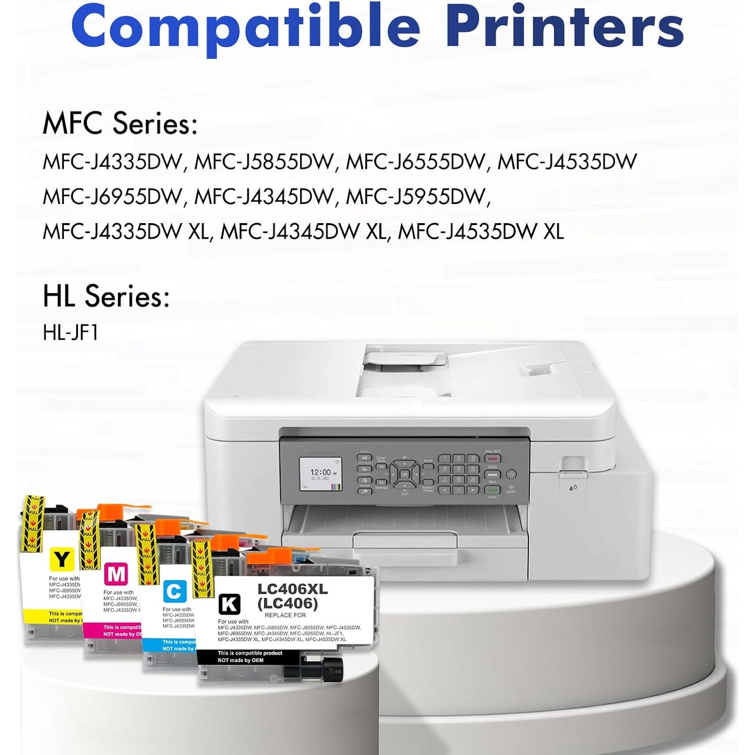 Cartuchos de tinta Brother LC406XL - Paquete de 4 alto rendimiento