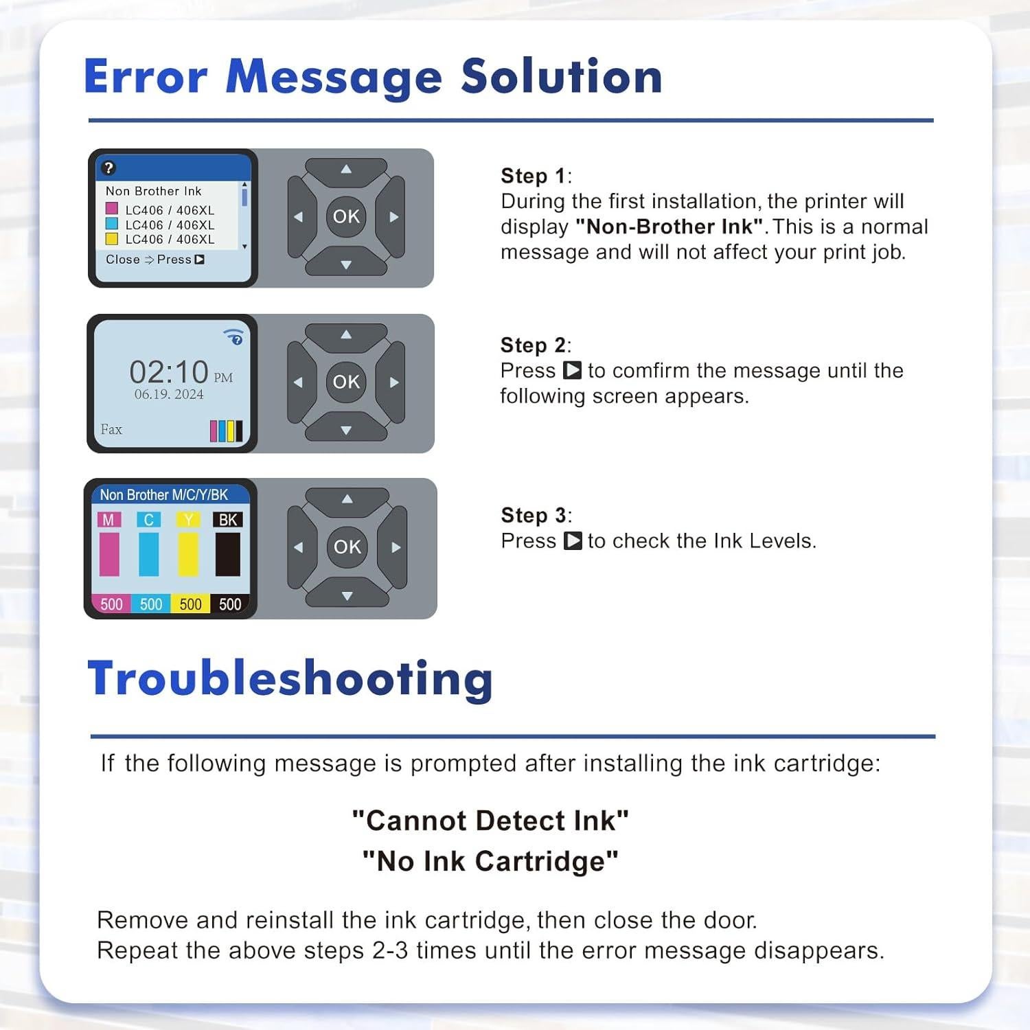 Cartuchos de tinta Brother LC406XL - Paquete de 4 alto rendimiento