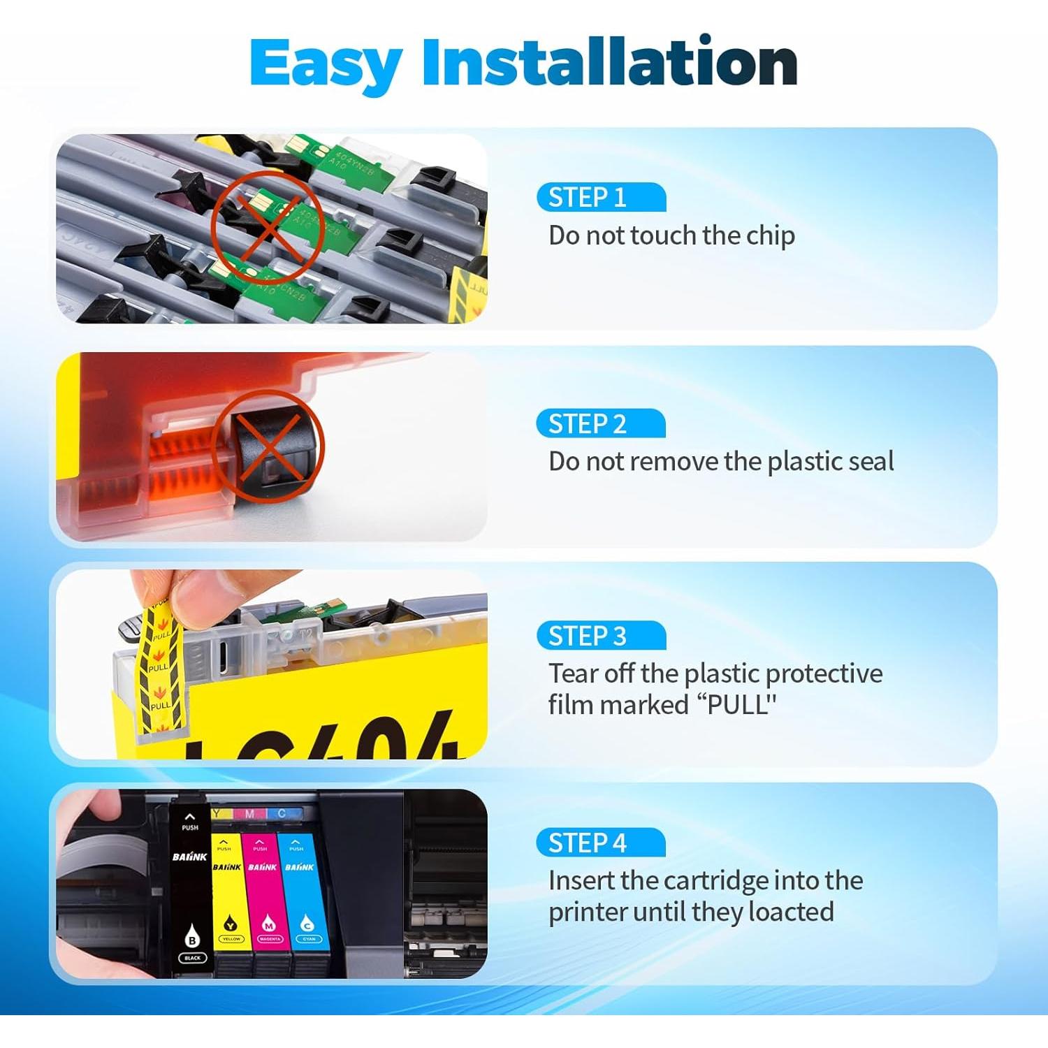 LC404 Ink Cartridges Replacement for Brother Ink Cartridges LC404 LC-404 LC404XL Compatible with Brother MFC-J1205W MFC-J1215W MFC-J1205W XL Printer (4 Pack, Black Cyan Magenta Yellow)