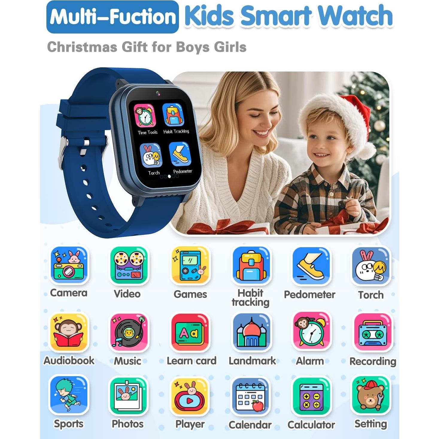 Reloj Inteligente Impermeable Dolwenqi D16 Niños Azul 1.54"