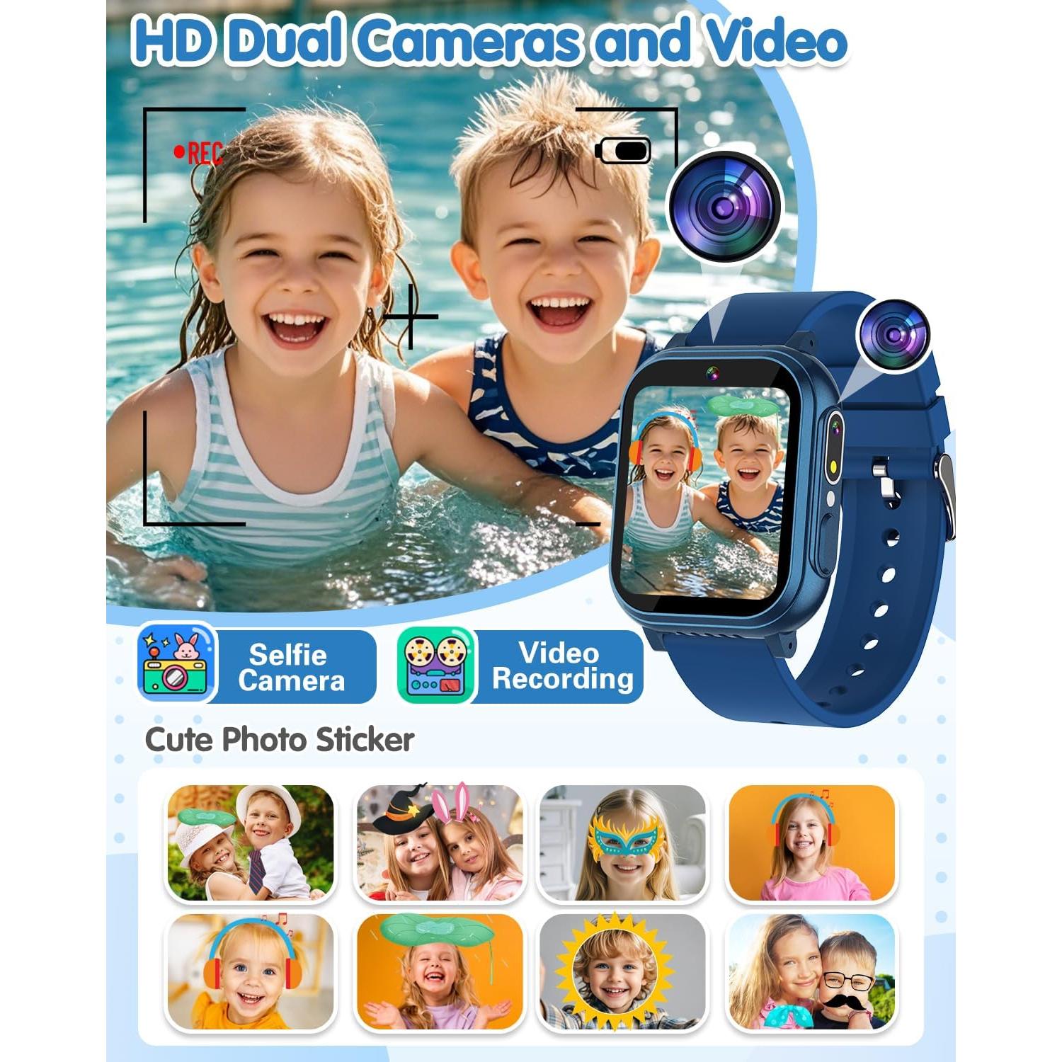 Reloj Inteligente Impermeable Dolwenqi D16 Niños Azul 1.54"