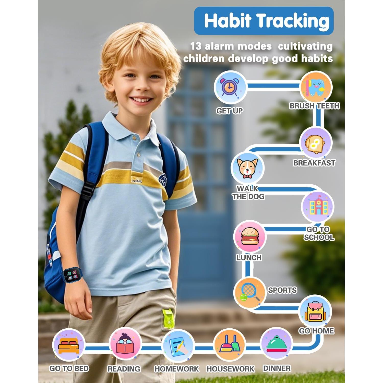 Reloj Inteligente Impermeable Dolwenqi D16 Niños Azul 1.54"