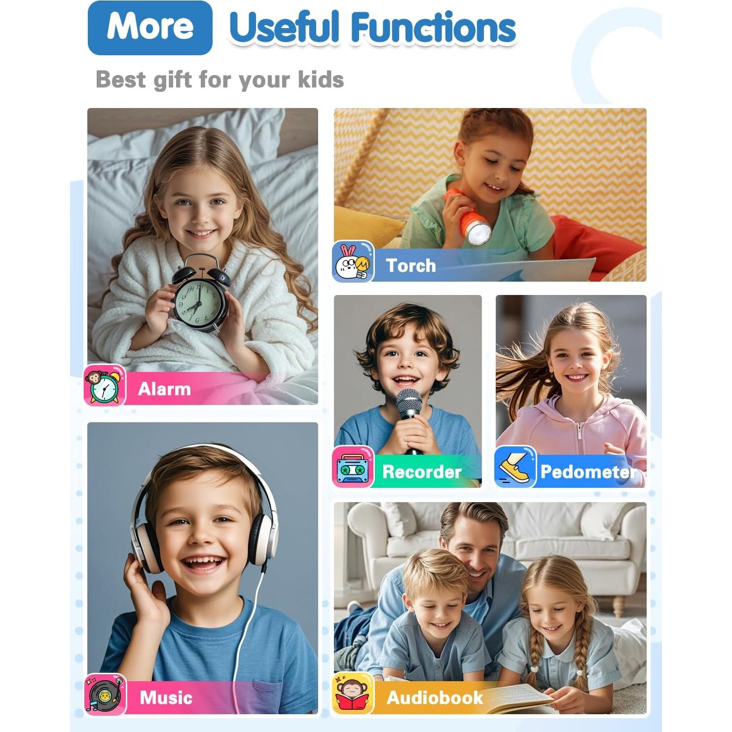 Reloj Inteligente Impermeable Dolwenqi D16 Niños Azul 1.54"