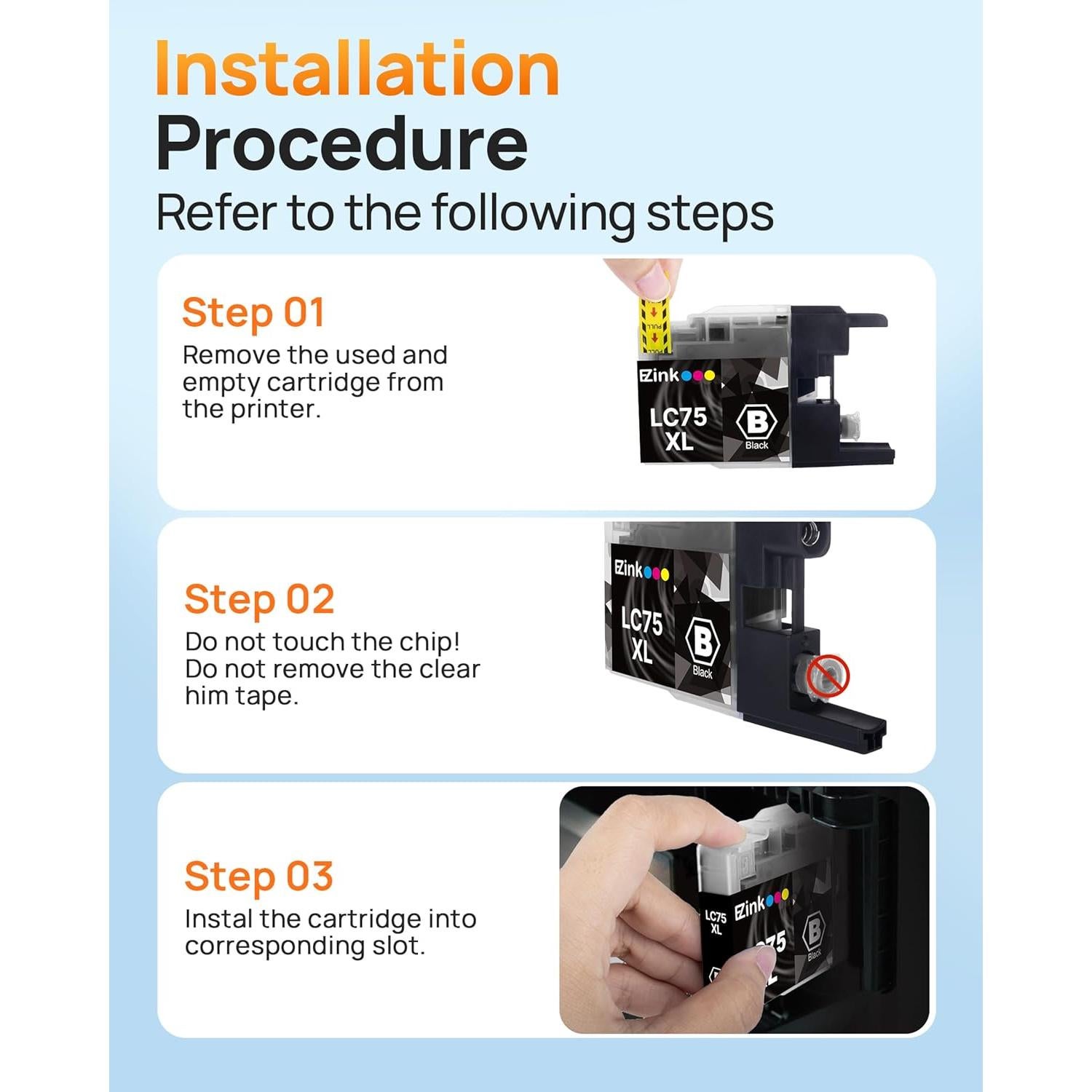 Cartuchos de tinta E-Z Ink compatibles Brother LC75 XL - 14 piezas