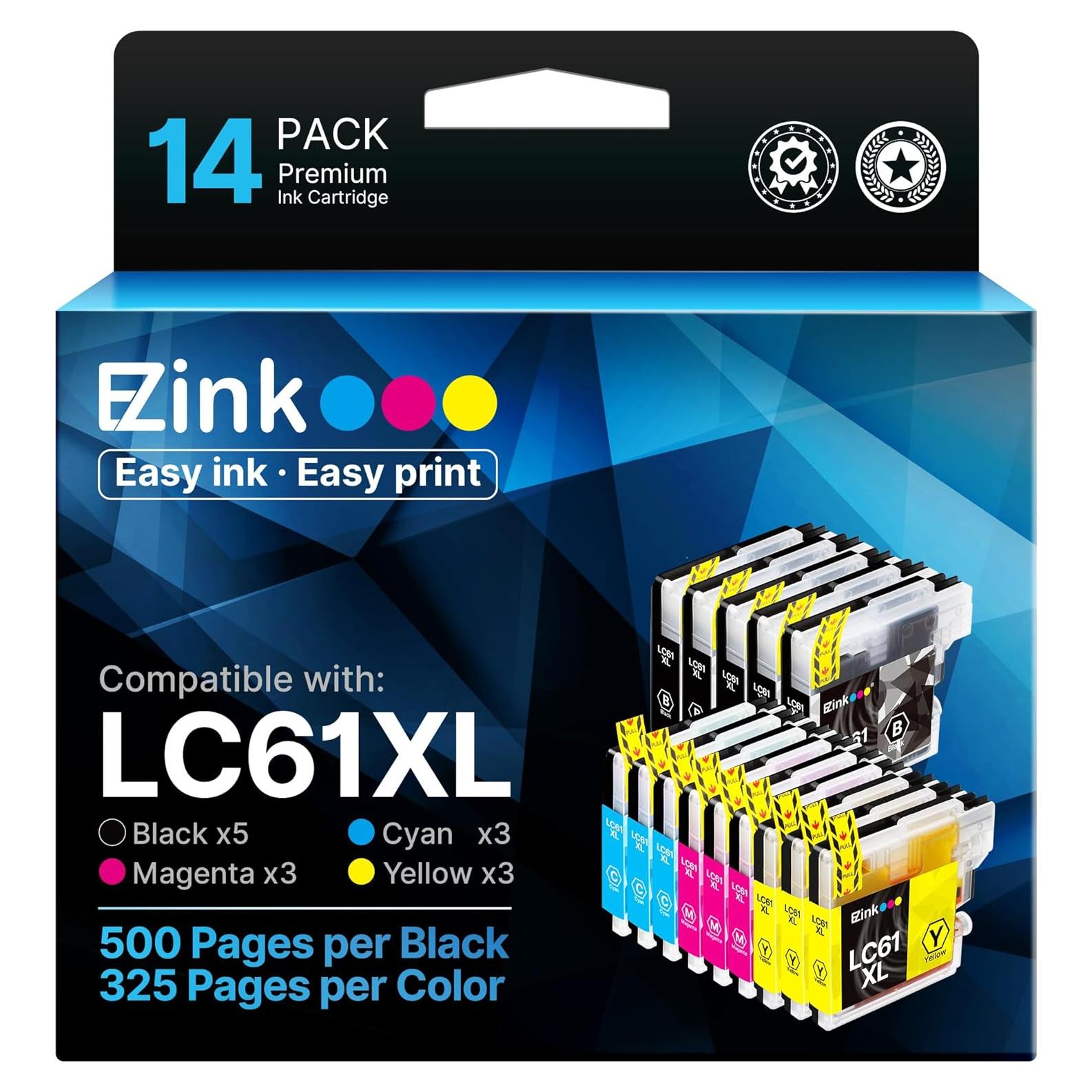 Cartuchos de tinta E-Z Ink compatibles Brother LC61 - 14 unidades