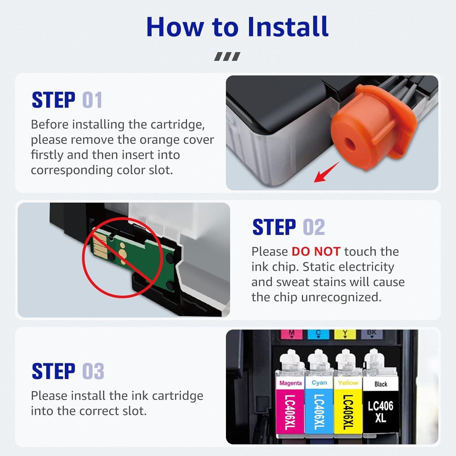 Cartuchos de tinta compatibles CMYBabee LC406XL para Brother
