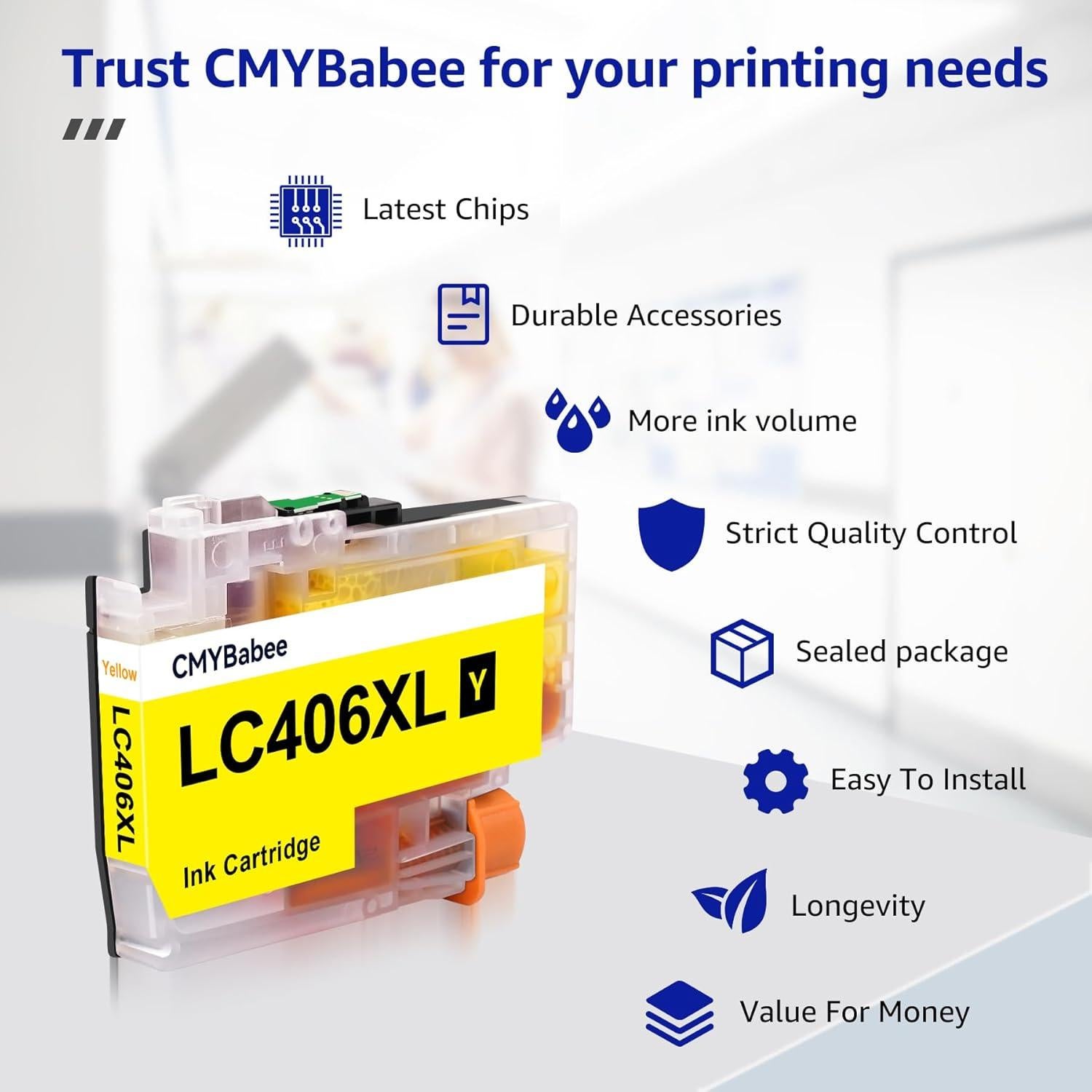Cartuchos de tinta compatibles CMYBabee LC406XL para Brother