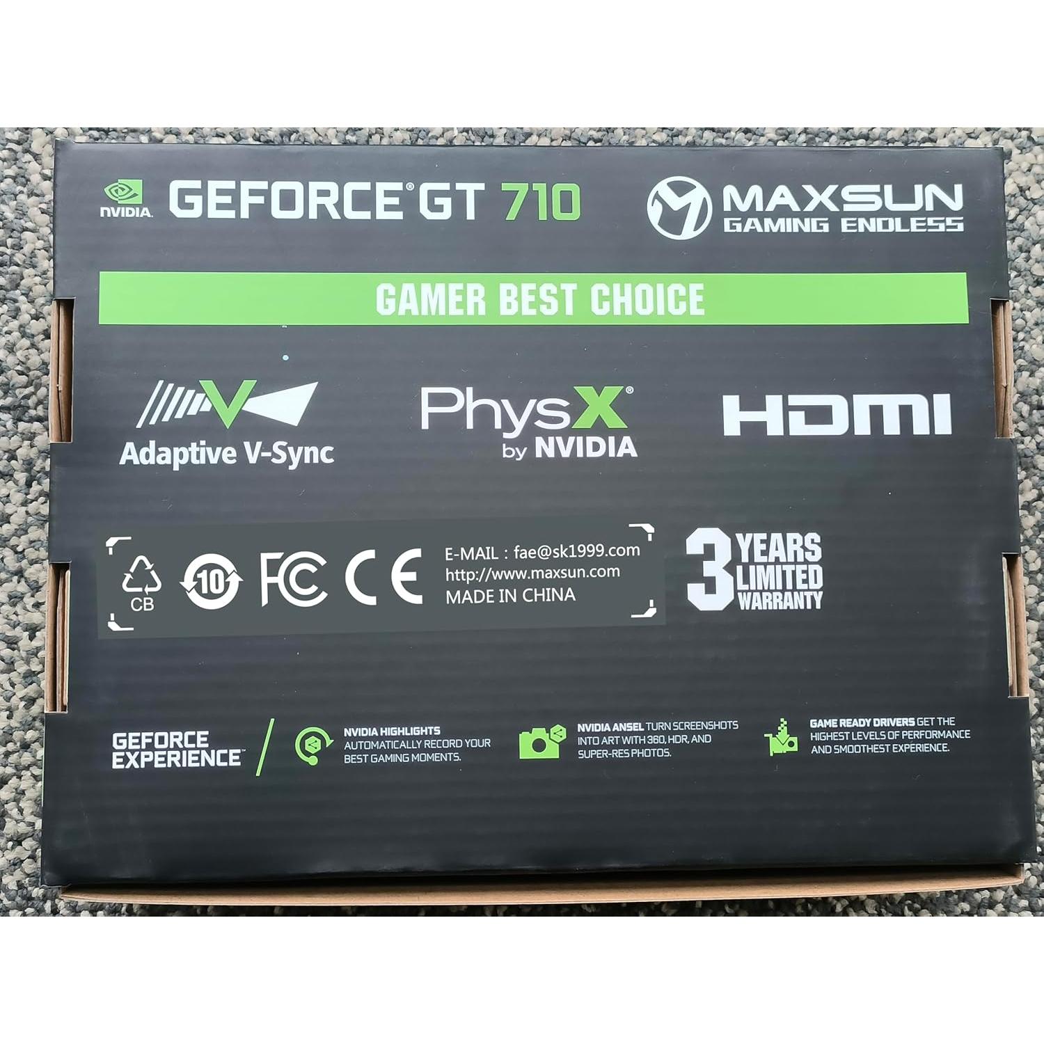 Tarjeta Gráfica MAXSUN GeForce GT 710 2GB Perfil Bajo