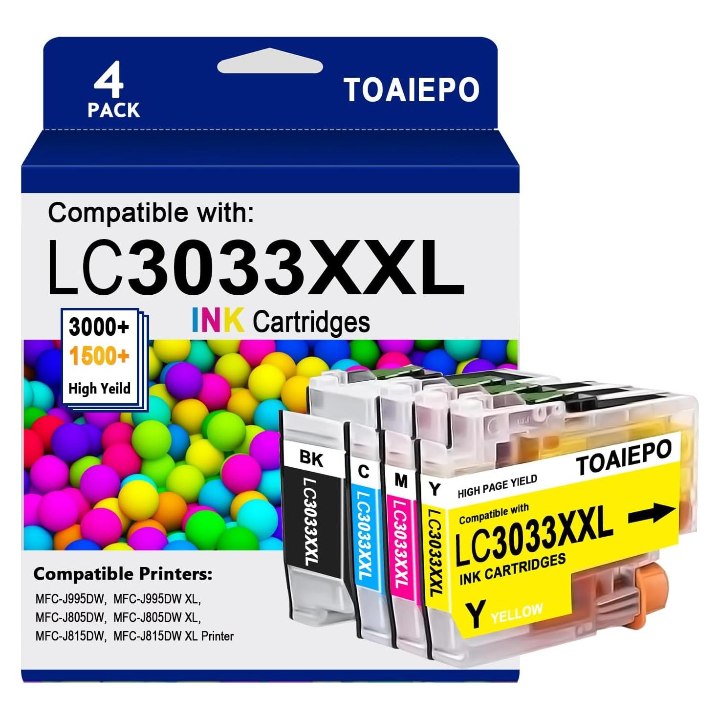 Cartuchos de tinta TOAIEPO LC3033XXL compatibles Brother