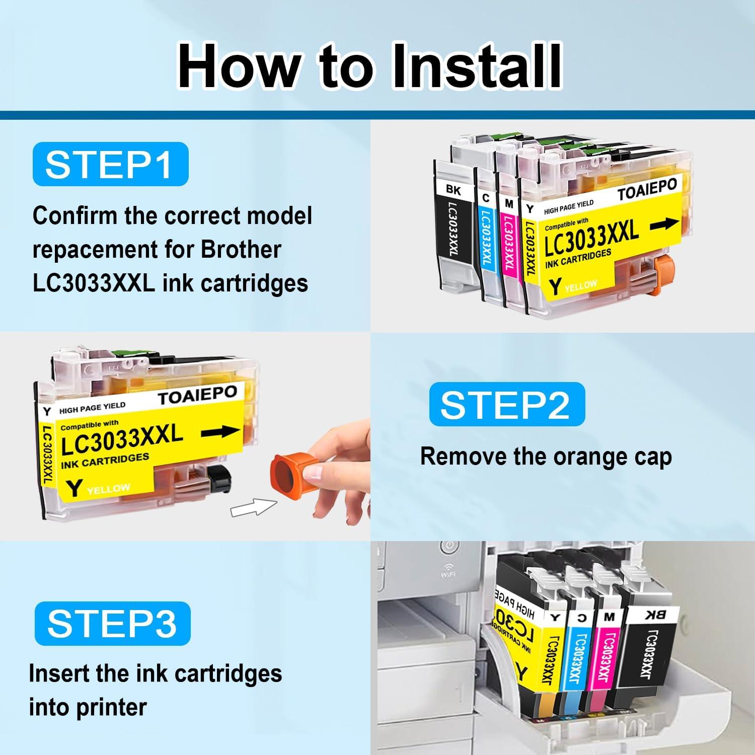 Cartuchos de tinta TOAIEPO LC3033XXL compatibles Brother