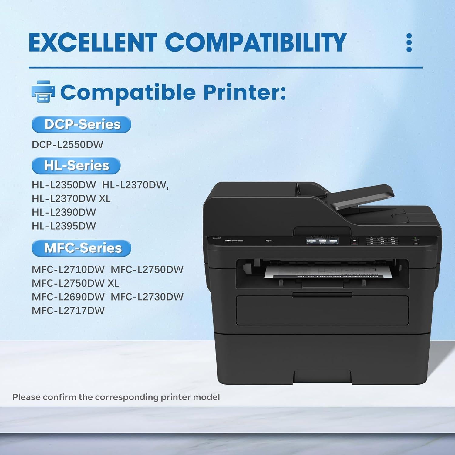 Cartuchos de Tóner Negro VIHAN TN730 Reemplazo para Brother (2 Pck)