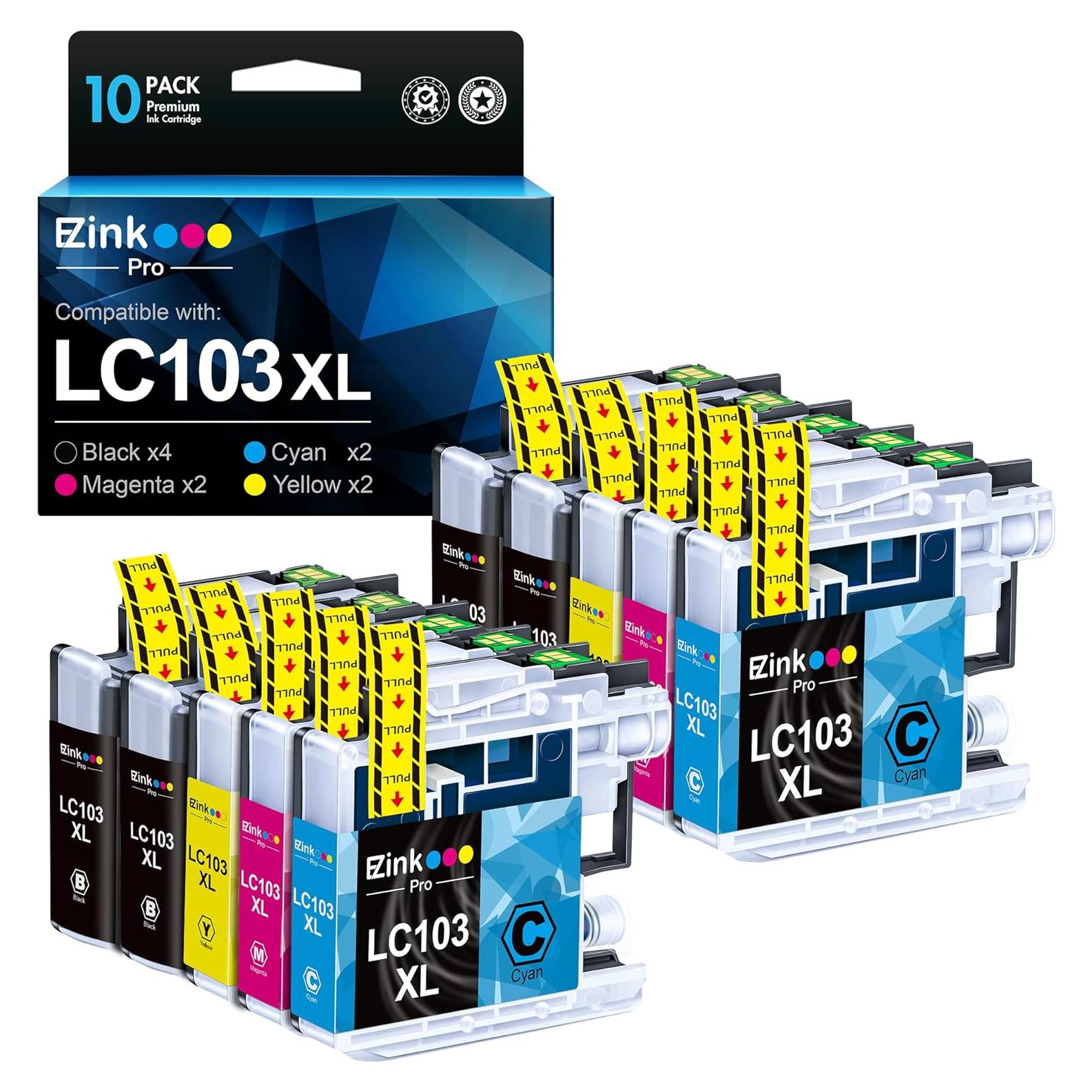 Cartuchos de tinta E-Z Ink Pro LC103XL para Brother - Paquete de 10
