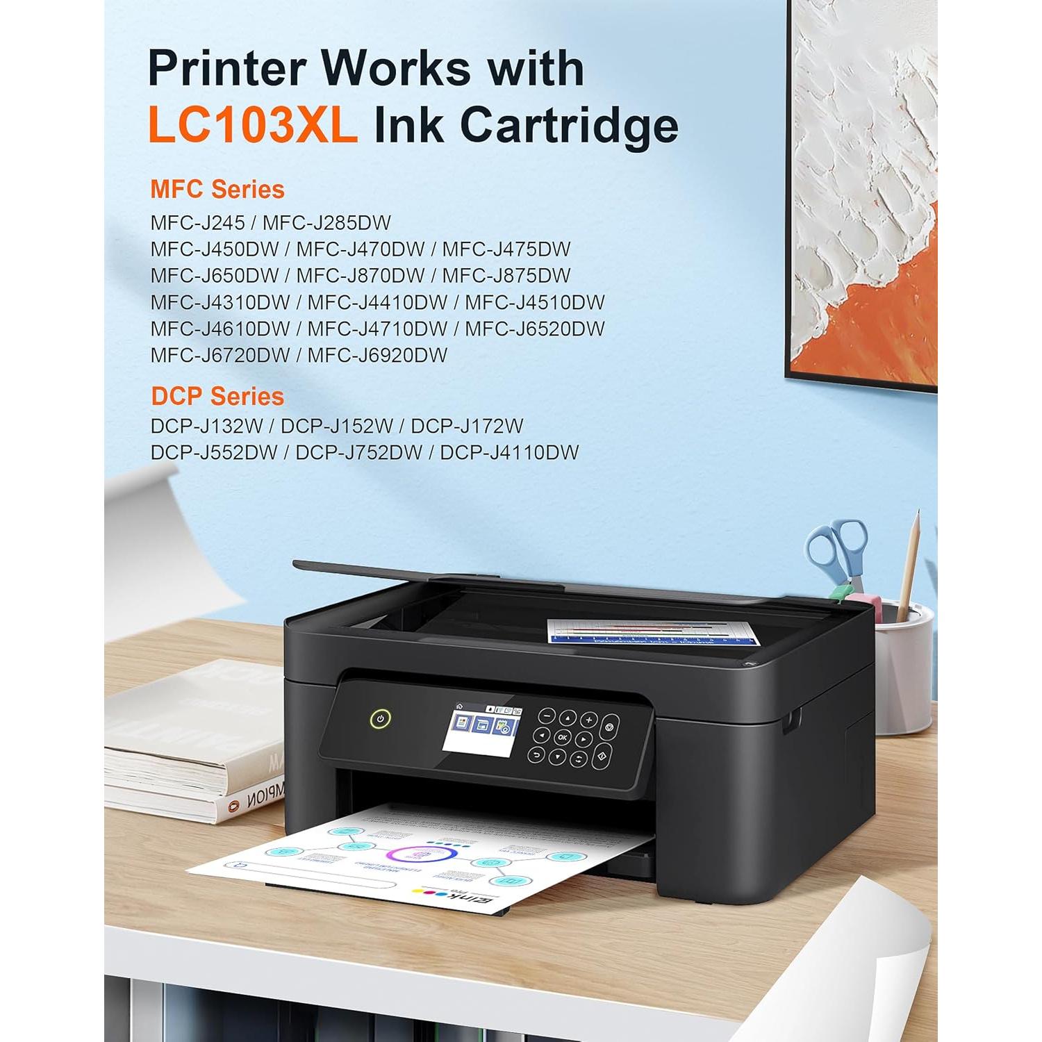 Cartuchos de tinta E-Z Ink Pro LC103XL para Brother - Paquete de 10