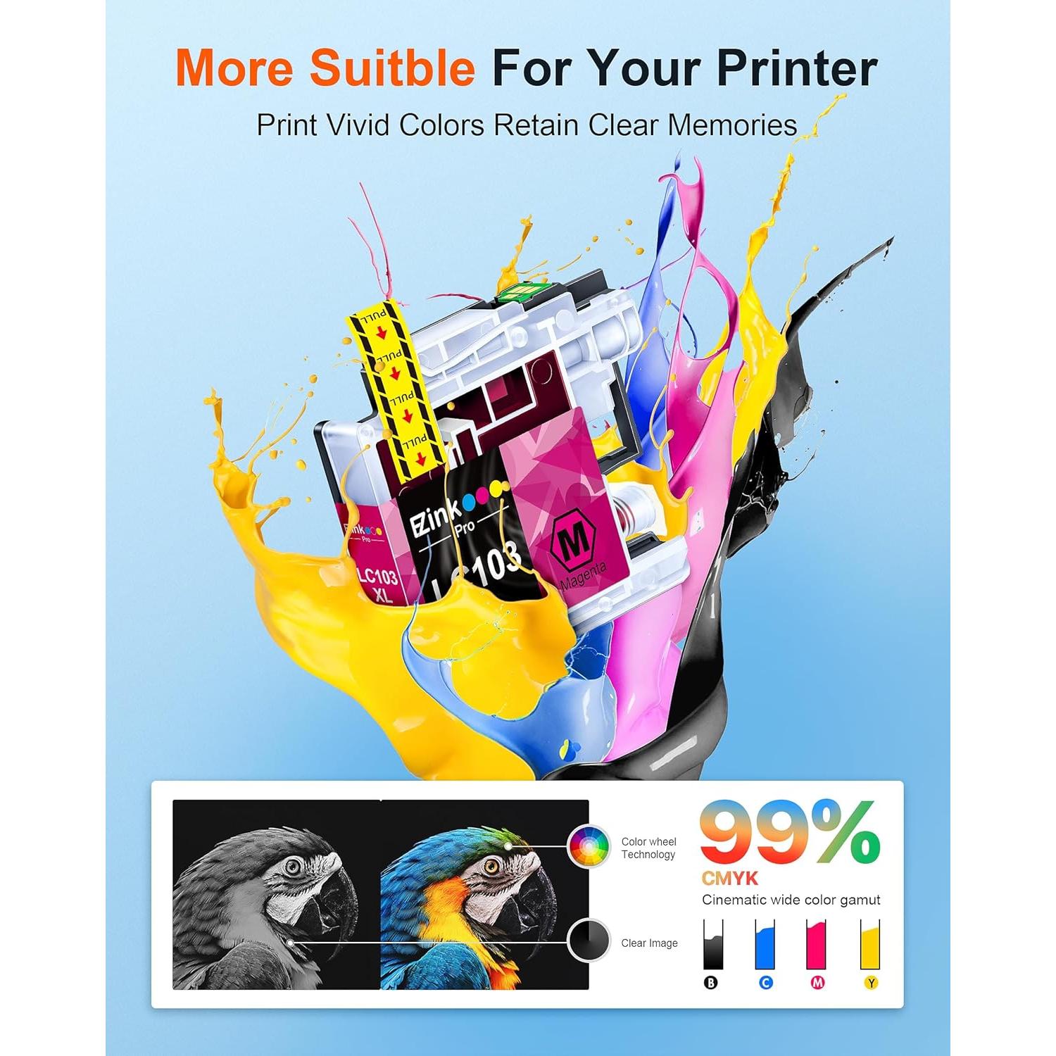 Cartuchos de tinta E-Z Ink Pro LC103XL para Brother - Paquete de 10