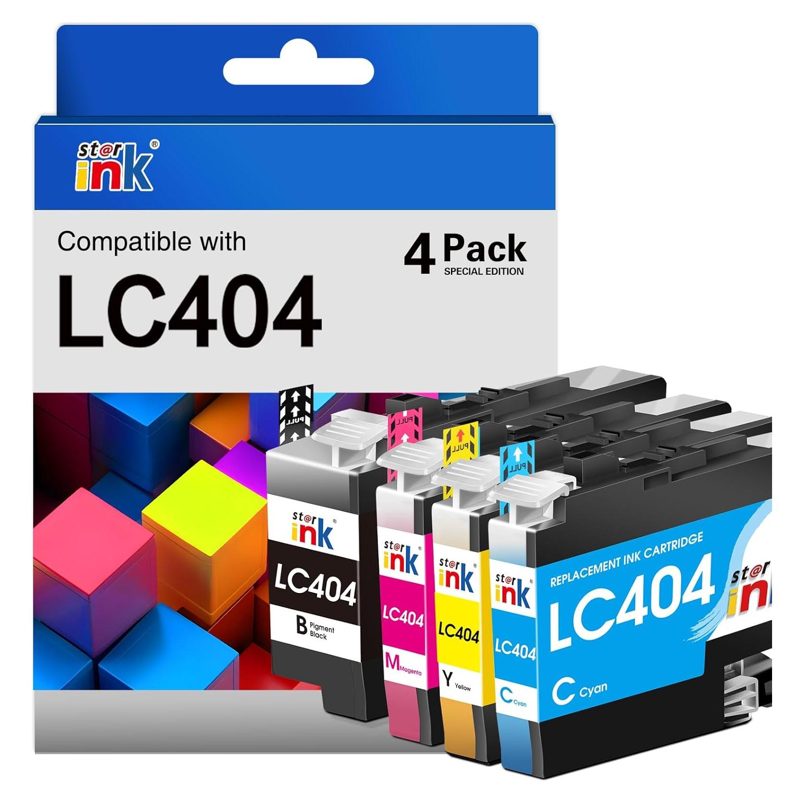 Cartuchos de tinta compatibles LC404 Starink para Brother - 4 Pack