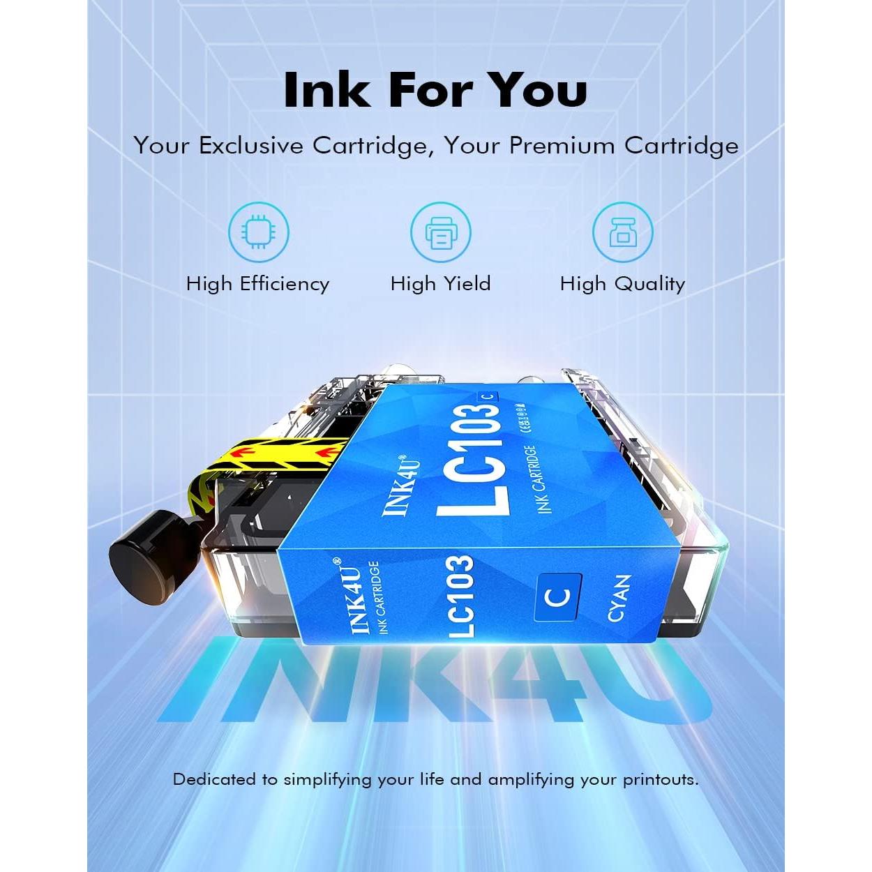 Cartuchos de tinta compatibles INK4U LC103 para Brother - 10 unidades