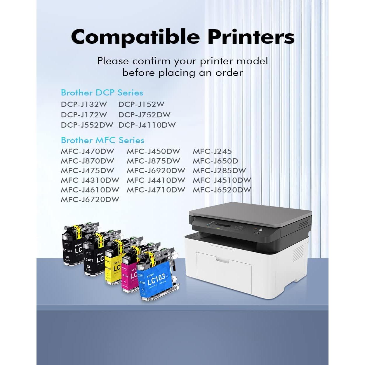 Cartuchos de tinta compatibles INK4U LC103 para Brother - 10 unidades