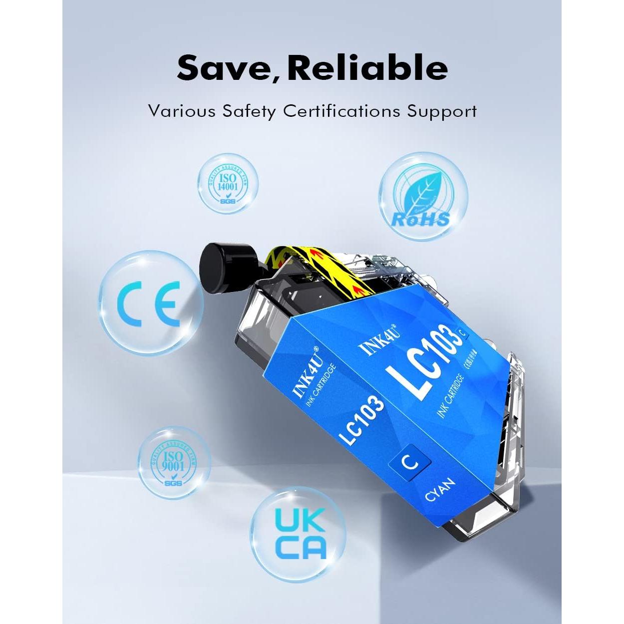Cartuchos de tinta compatibles INK4U LC103 para Brother - 10 unidades
