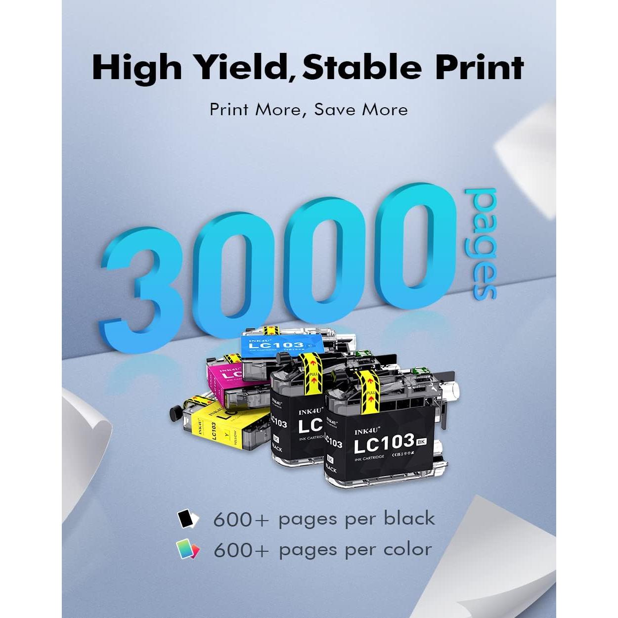 Cartuchos de tinta compatibles INK4U LC103 para Brother - 10 unidades