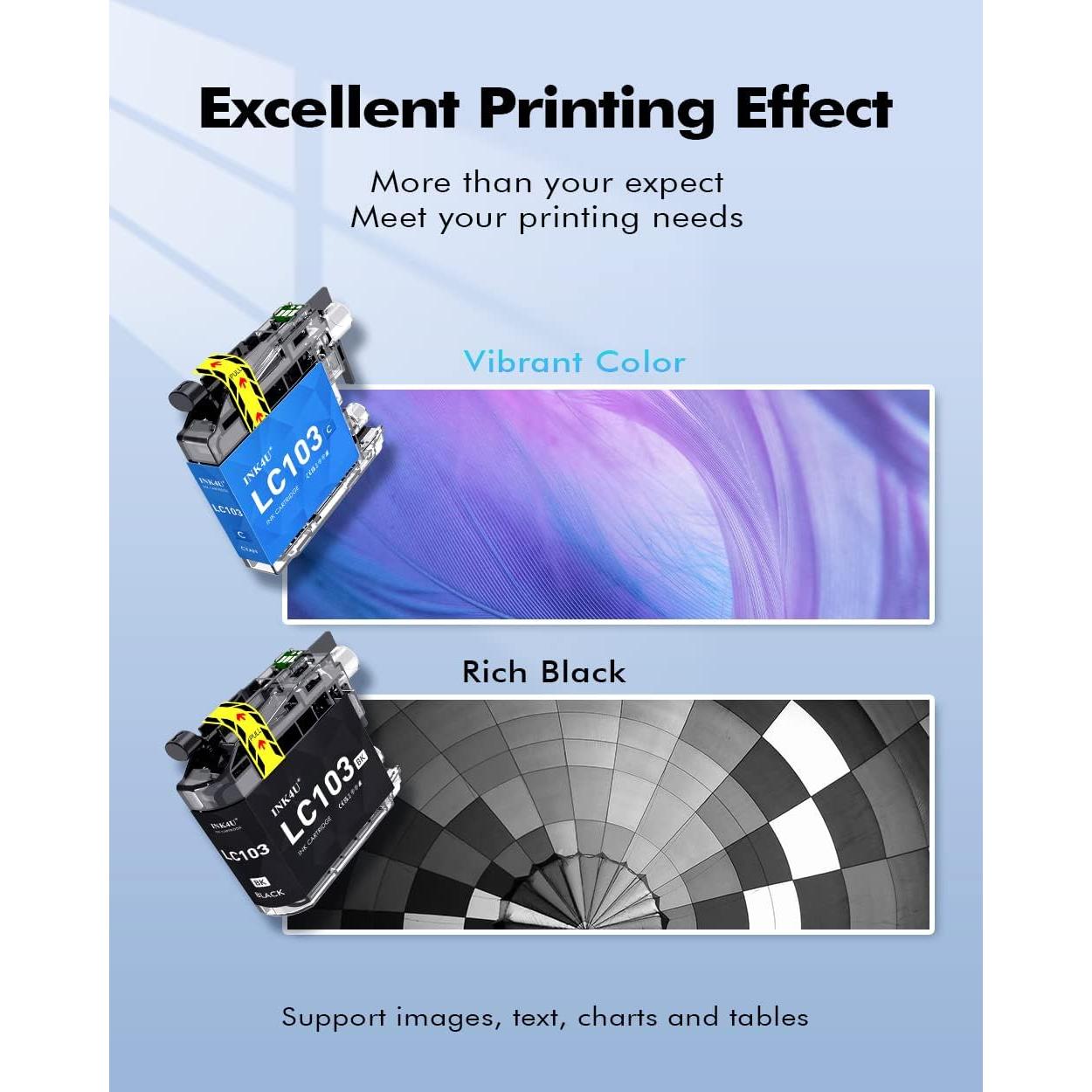 Cartuchos de tinta compatibles INK4U LC103 para Brother - 10 unidades
