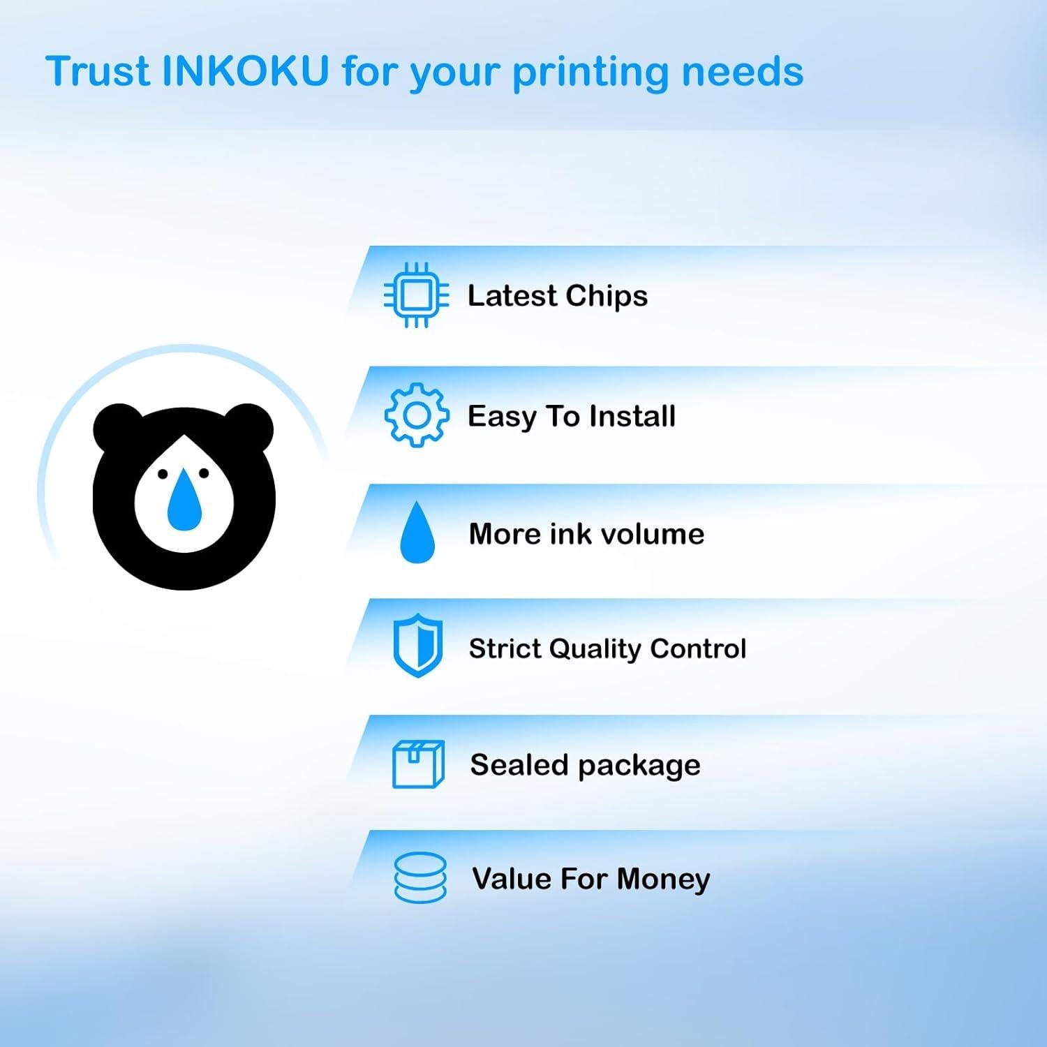 LC401XL Black Ink Cartridges, High Yield Compatible for Brother LC401 BK LC401XL Ink Cartridges, Works with MFC-J1010DW J1012DW J1170DW Printers, LC401 Black Ink for Brother Printer, 2 Pack