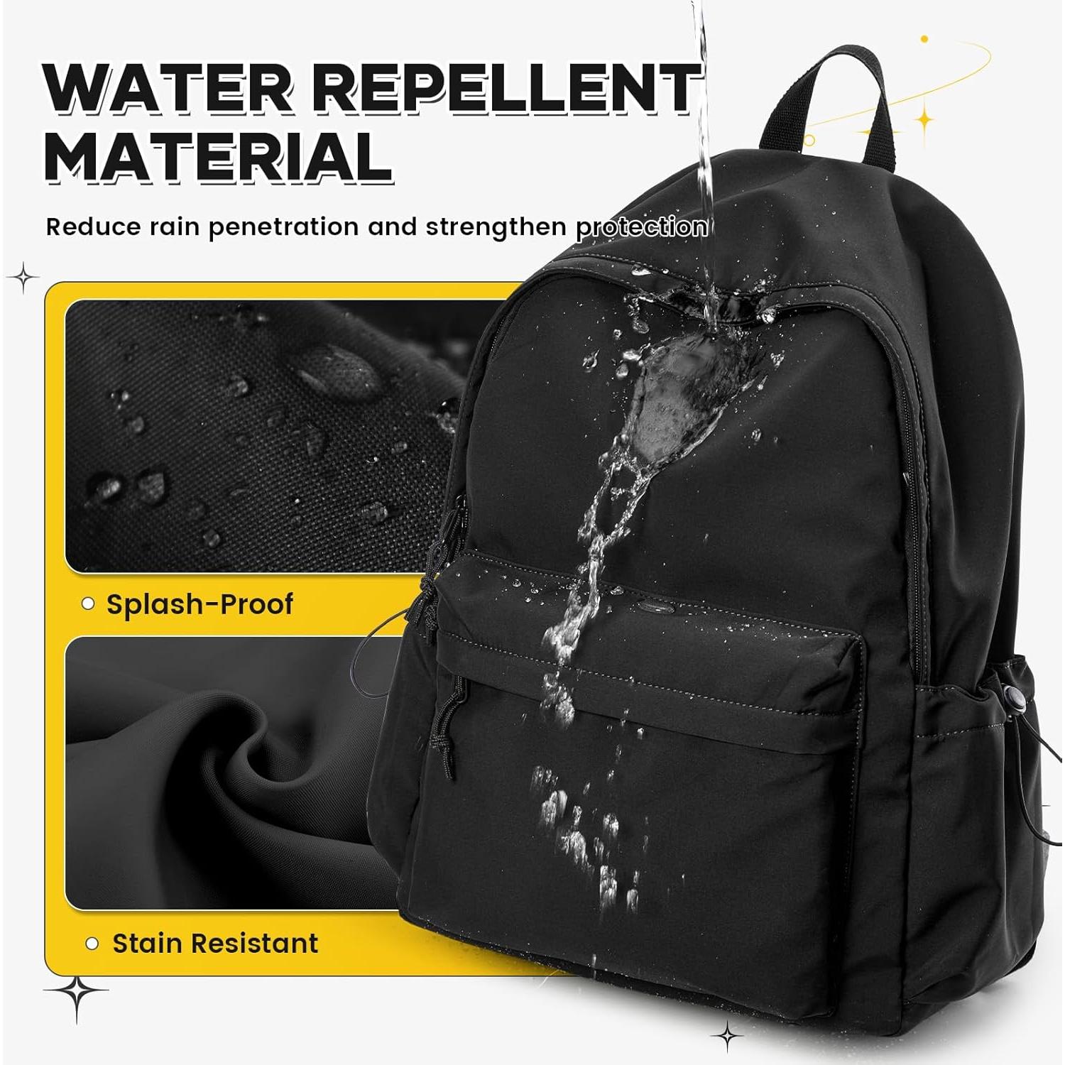 Mochila Grande Negra Impermeable 36x47x14 cm Unisex