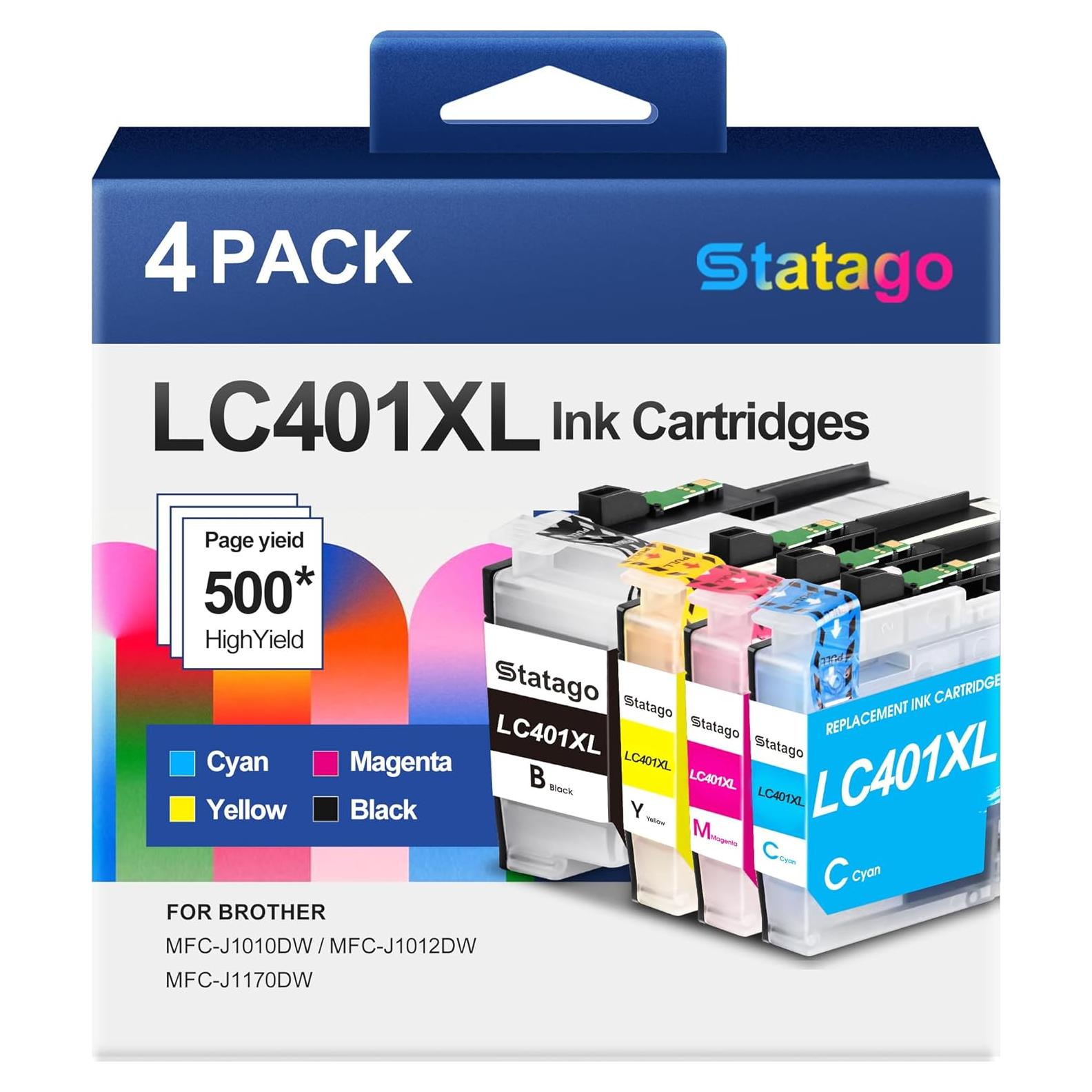 Cartuchos de tinta Statago LC401XL para Brother - 4 Pack
