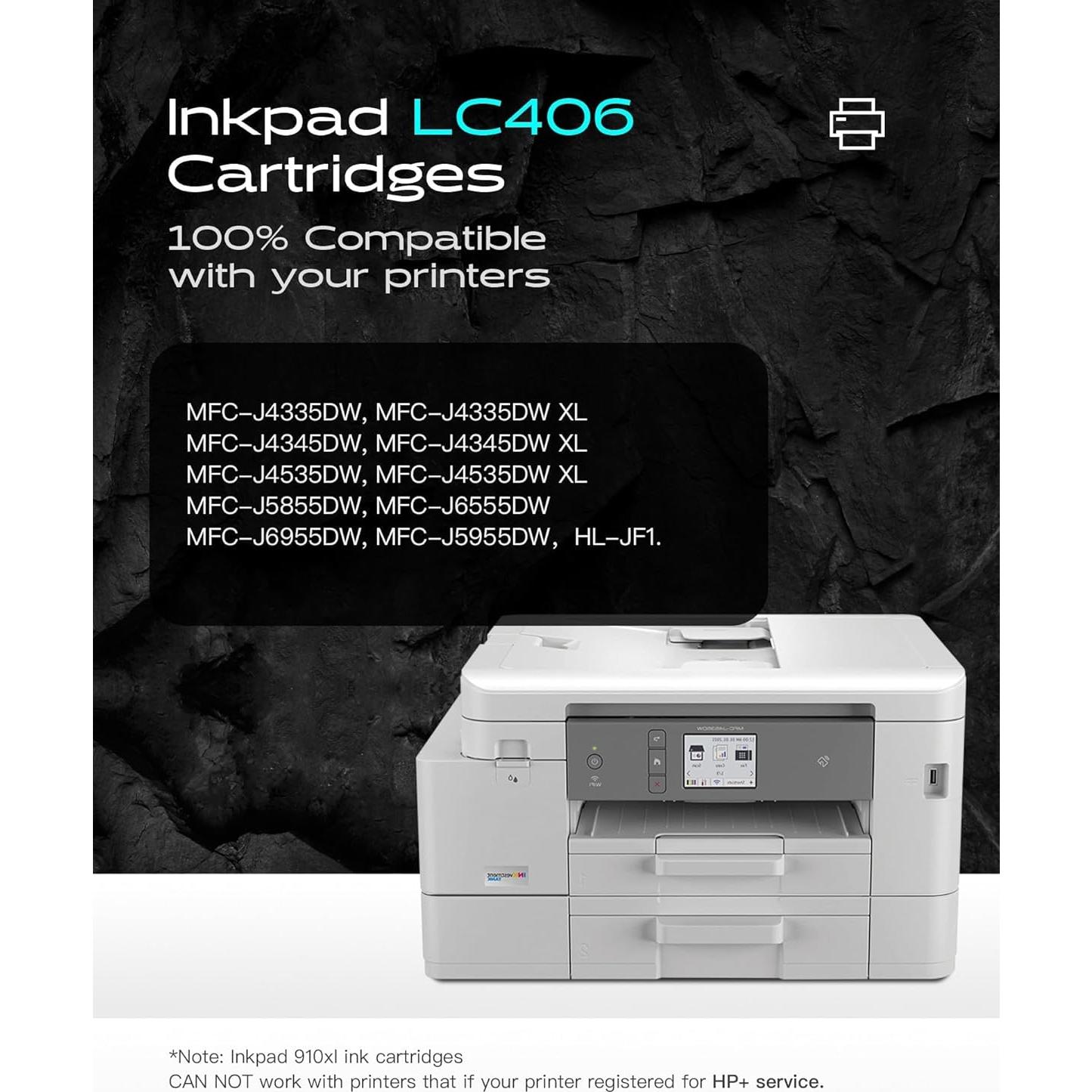 Cartuchos de tinta compatibles Inkpad LC406 para Brother (4 pack)