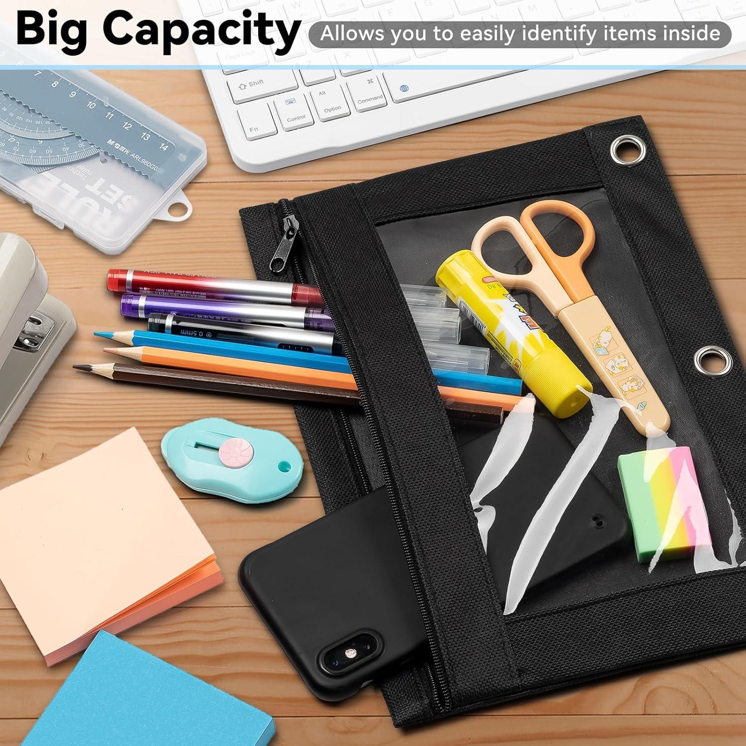 Estuche de Lápices V-Opitos Negro 2p con Ventana Transparente