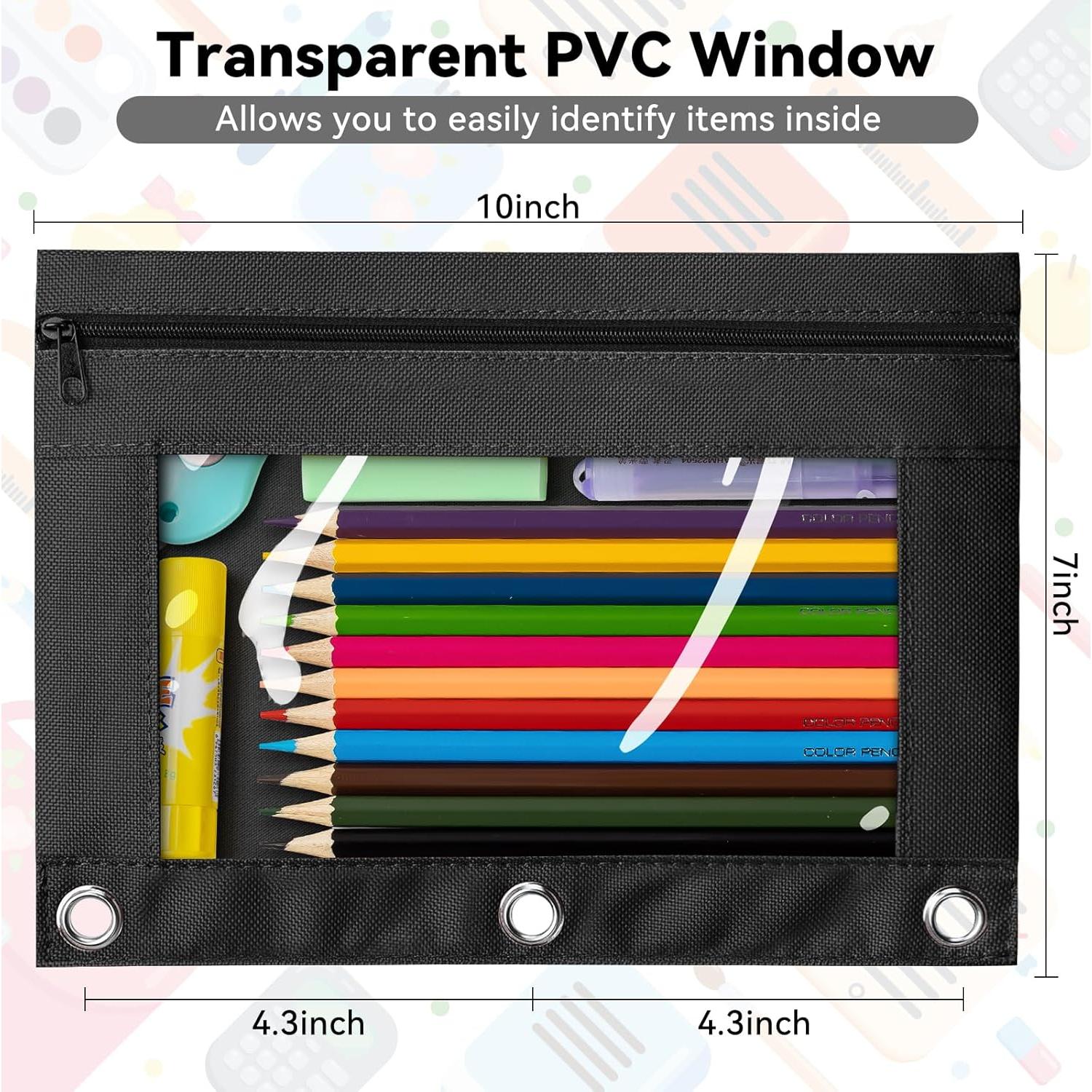 Estuche de Lápices V-Opitos Negro 2p con Ventana Transparente