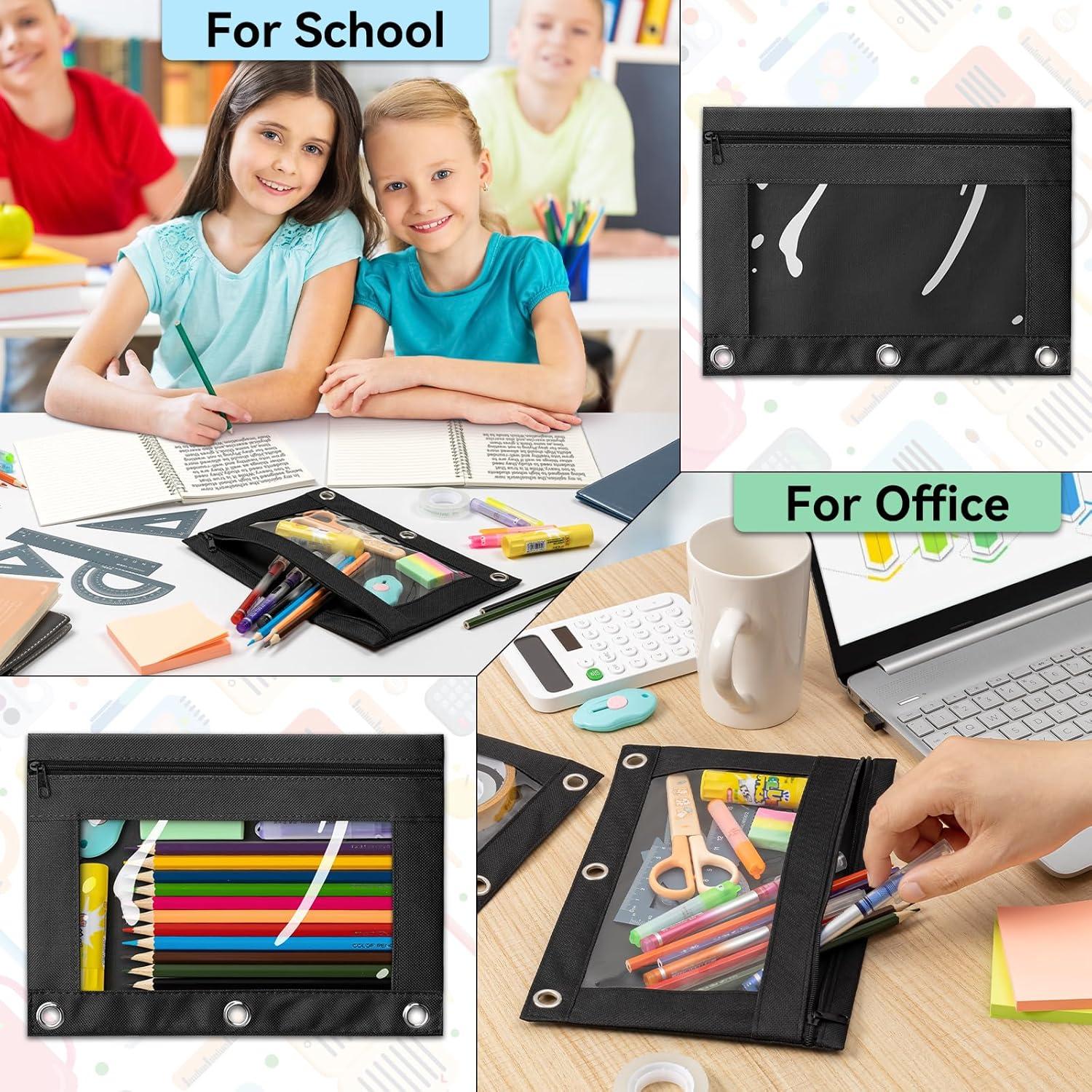 Estuche de Lápices V-Opitos Negro 2p con Ventana Transparente