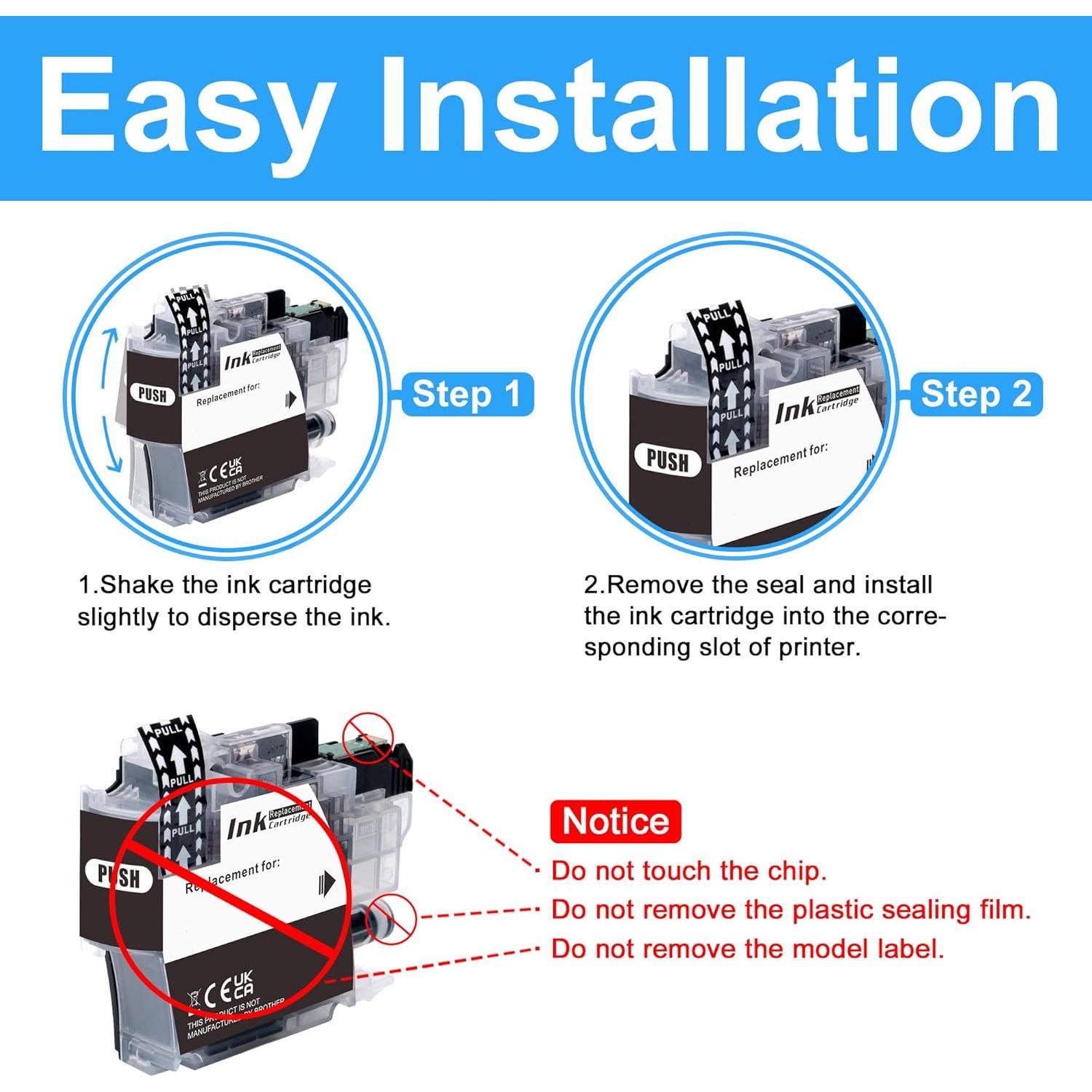 Cartucho de Tinta Negra LCL LC402 Compatible para Brother