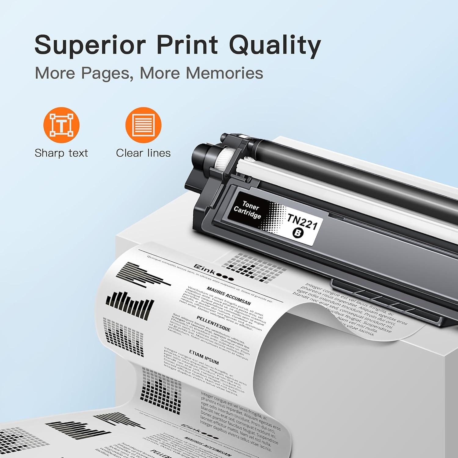 Cartucho de Tóner Negro E-Z Ink TN221 Compatible Brother (2 Unidades)