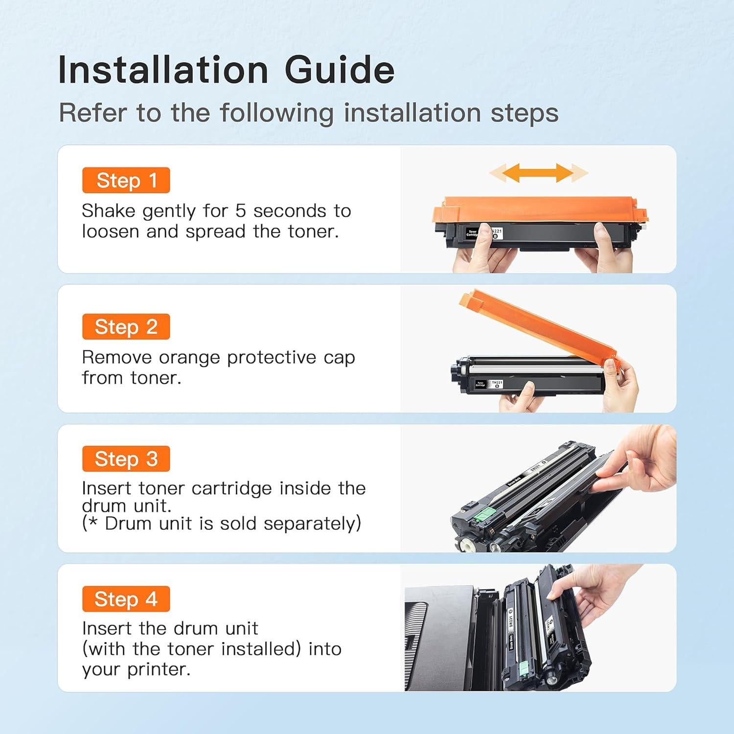 Cartucho de Tóner Negro E-Z Ink TN221 Compatible Brother (2 Unidades)