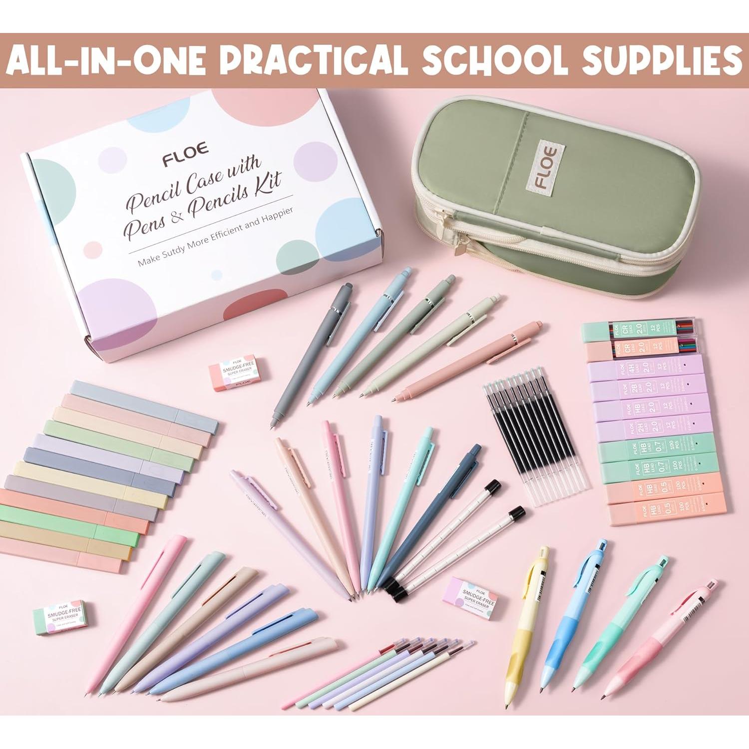 Kit de Suministros Escolares FLOE 65 Piezas Estético Rosa