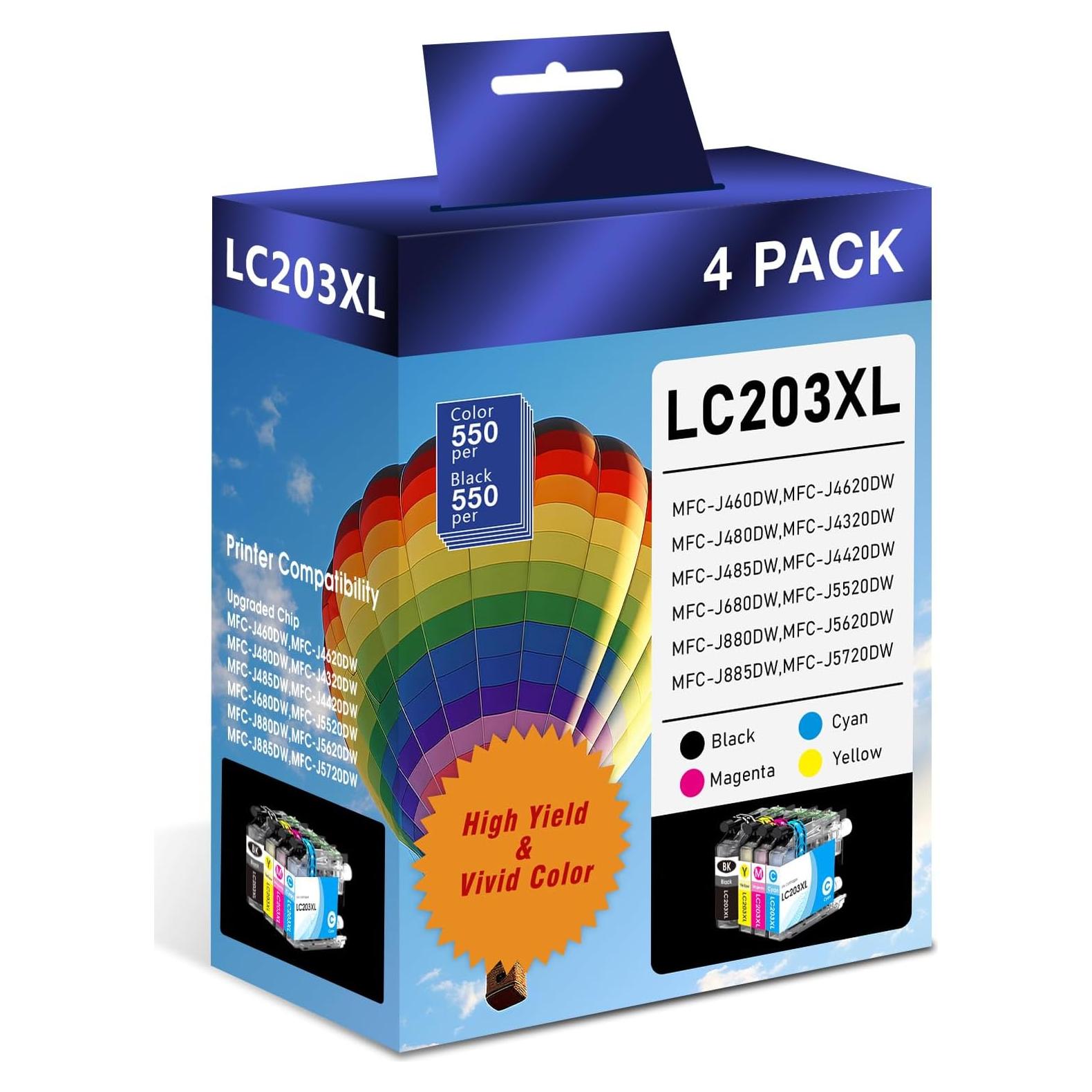 Cartuchos de tinta Brother LC203XL compatibles - 4 unidades