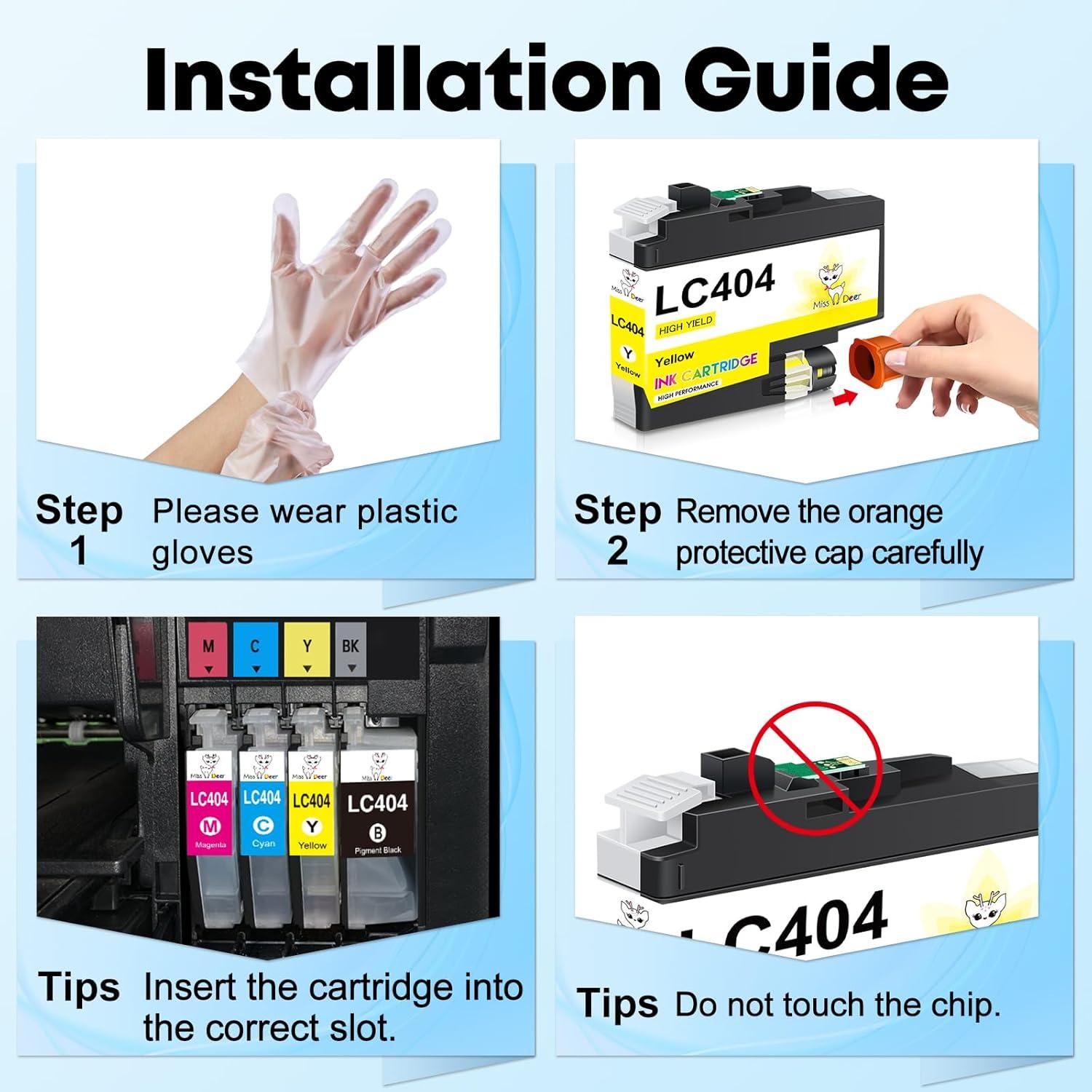 Cartuchos de tinta Miss Deer LC404 Compatible para Brother 404