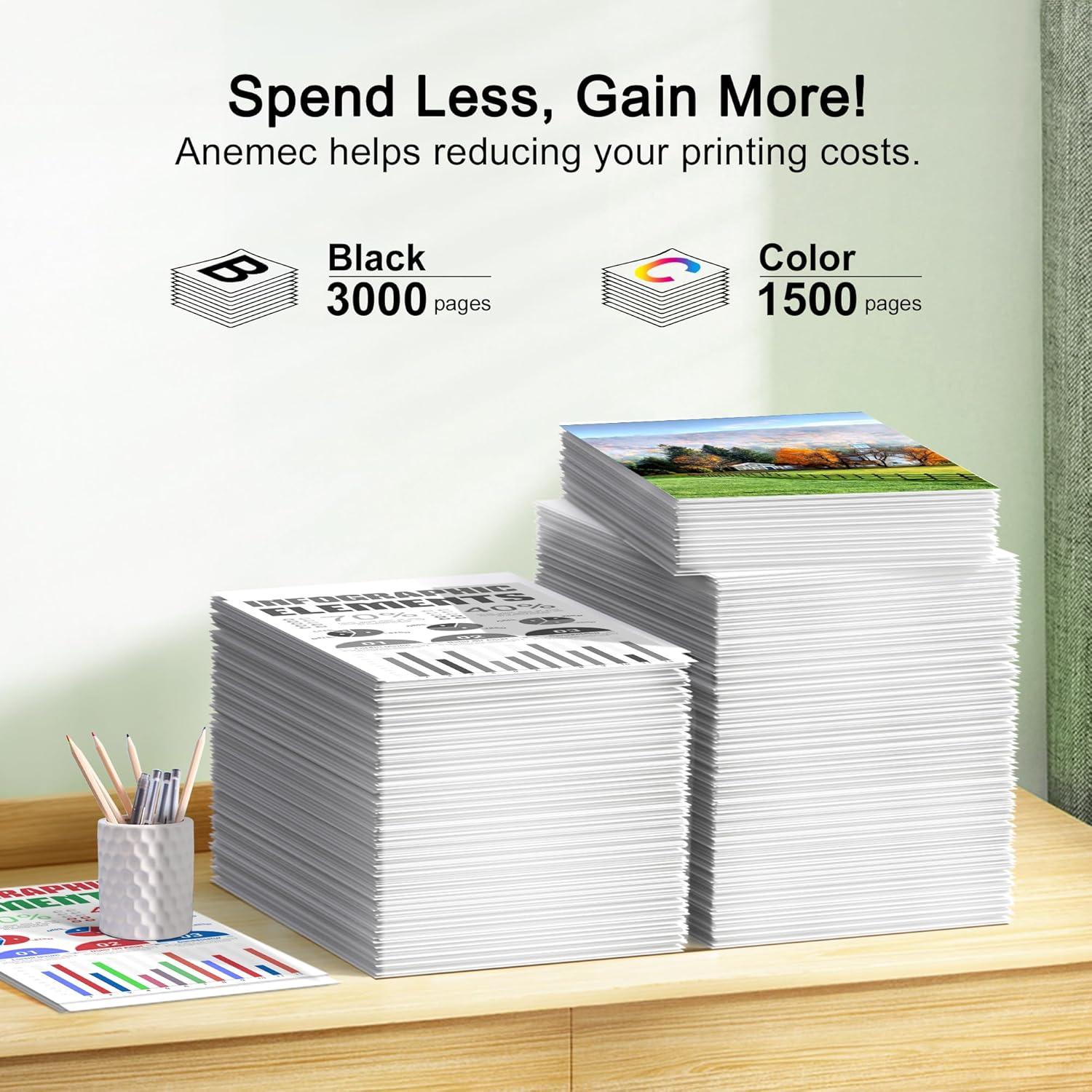 Cartuchos de Tinta Anemec LC3037XXL para Brother - Paquete de 5