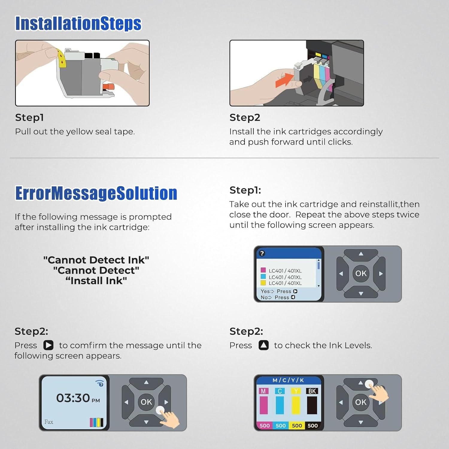 Cartuchos de tinta compatibles Brother LC404 - 4 unidades