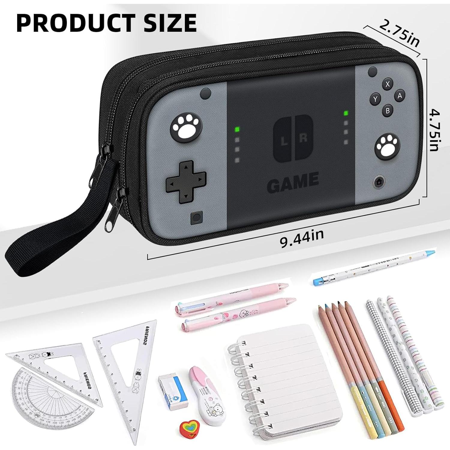 Estuche de Lápices JIRAIKEI Gris-Juego 2 Compartimentos