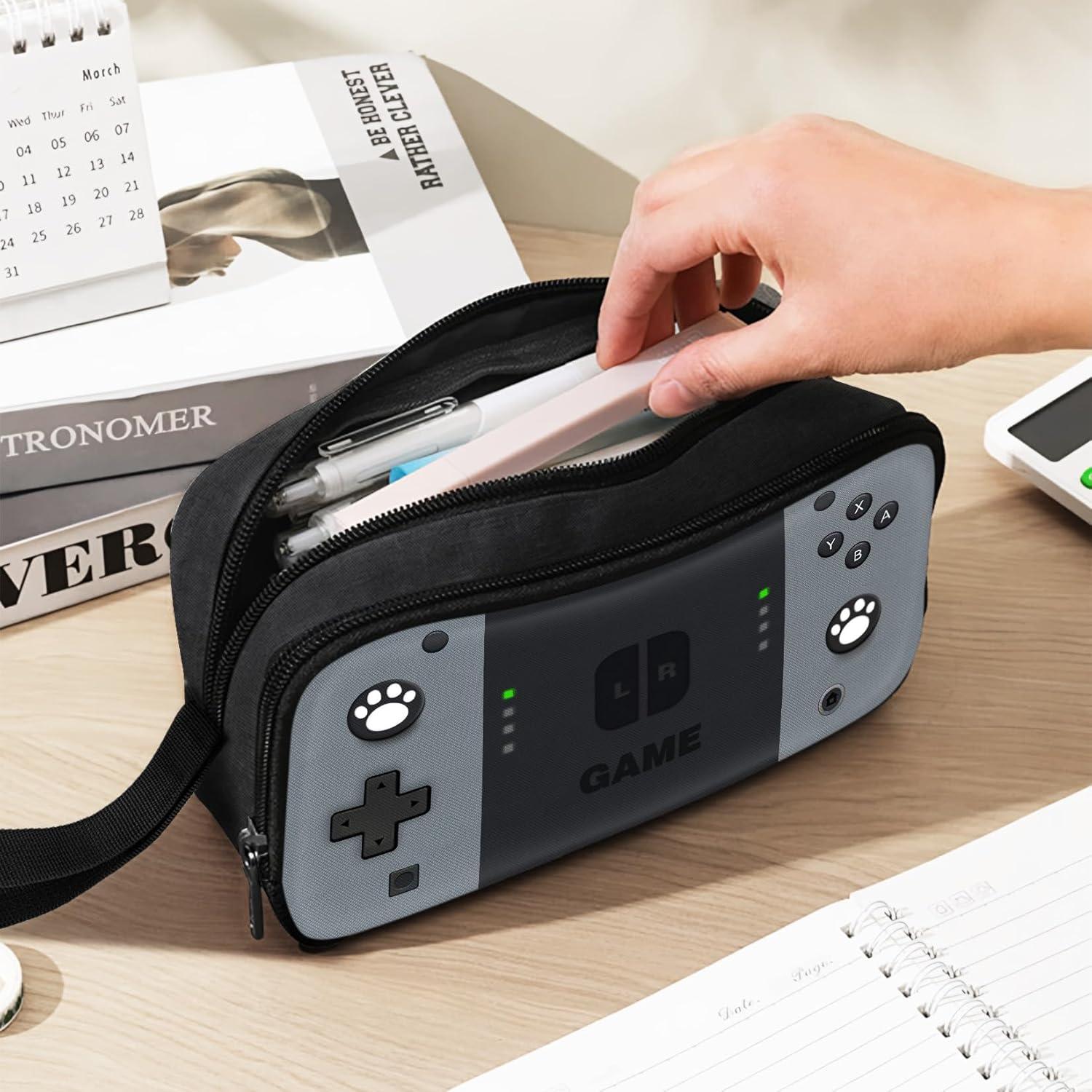 Estuche de Lápices JIRAIKEI Gris-Juego 2 Compartimentos