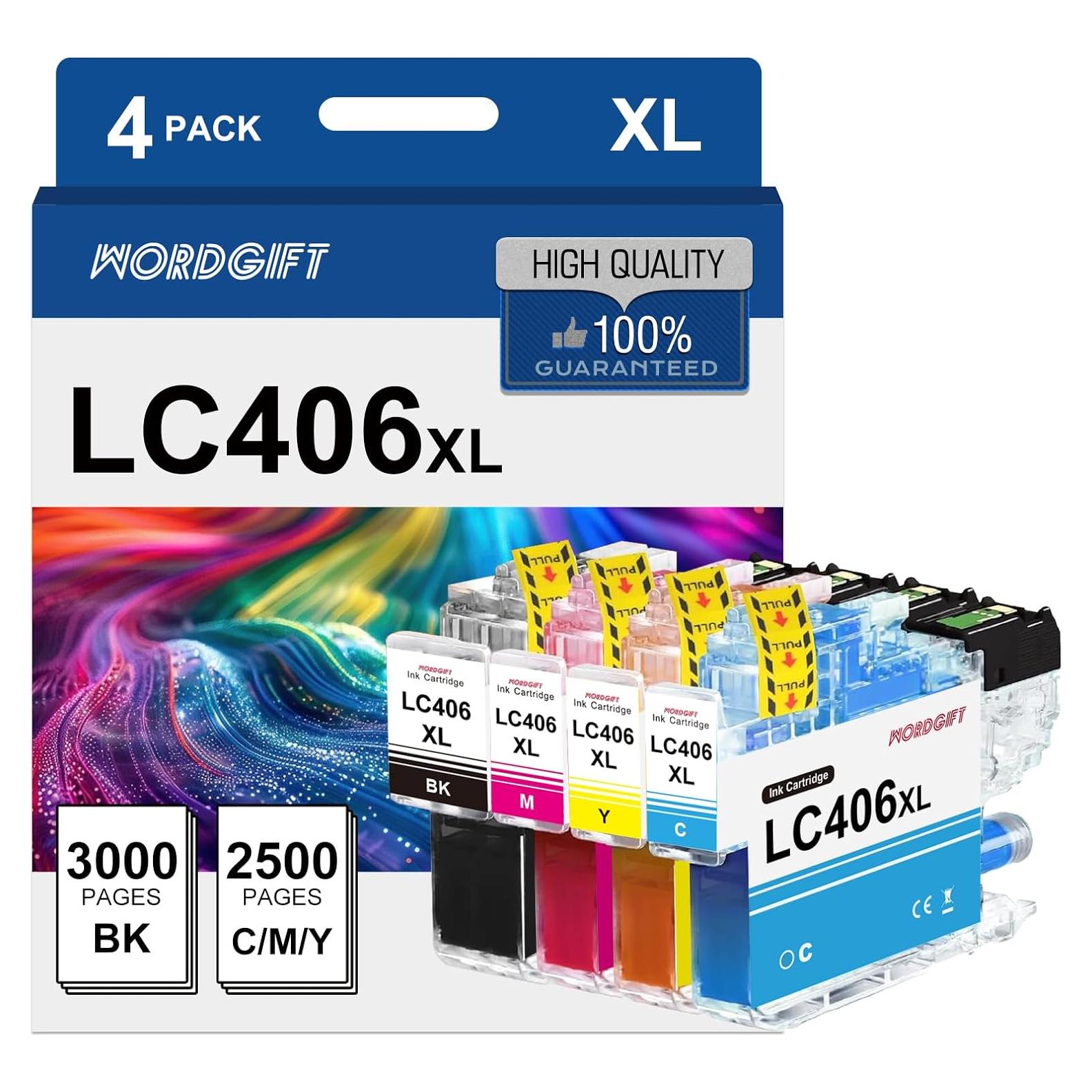 Cartuchos de tinta compatibles WORDGIFT LC406XL para Brother