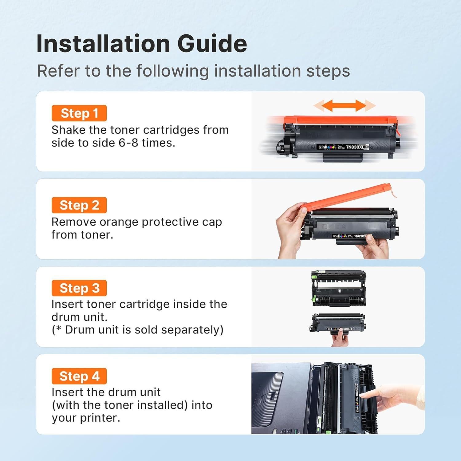 Cartucho de Tóner E-Z Ink TN830XL Compatible Negro 3000 Páginas