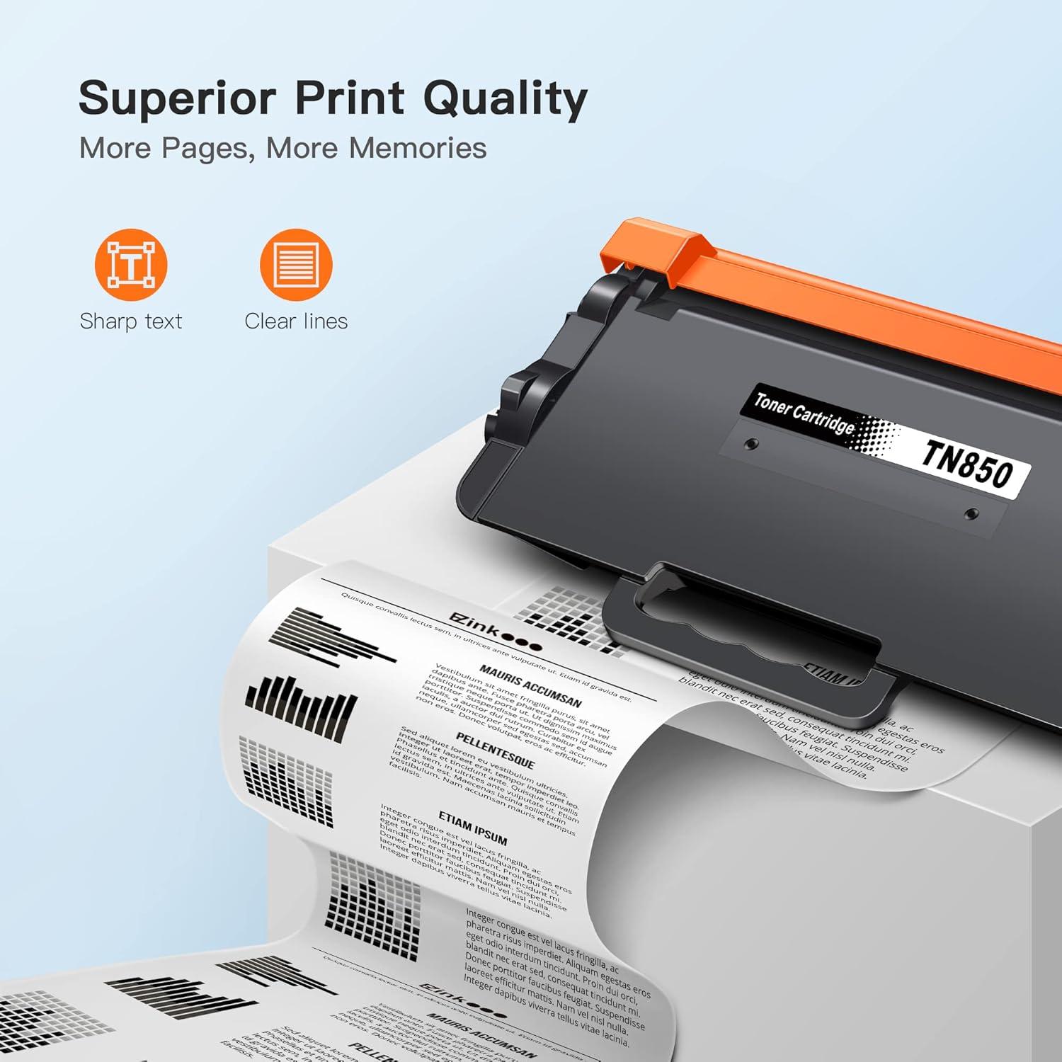 Cartuchos de tóner E-Z Ink TN850 compatibles para Brother - 2 unidades