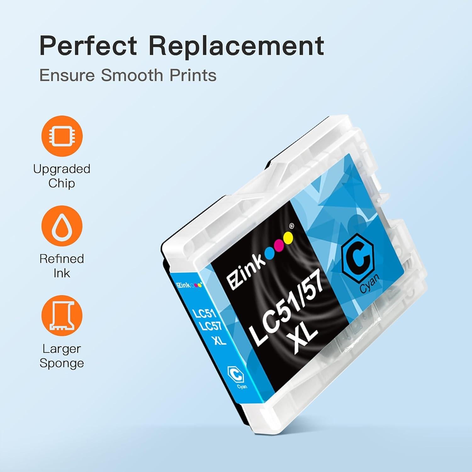 Cartuchos de tinta E-Z Ink LC51 compatibles para Brother - 15 unidades