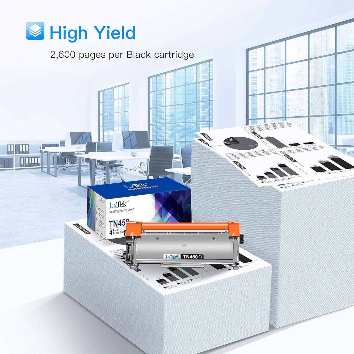 Cartucho de tóner LxTek TN450 compatible Brother - 4 unidades